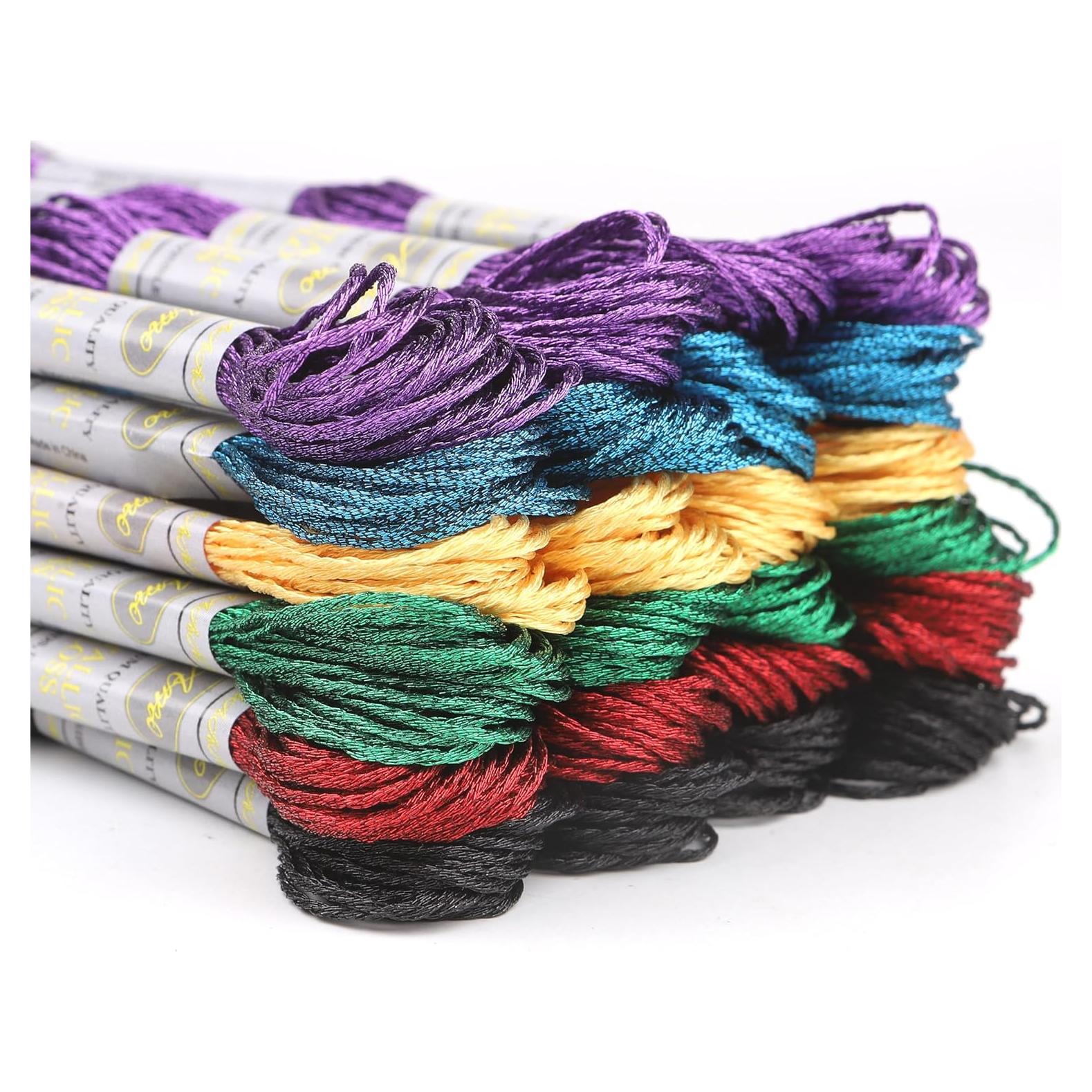 24 Madejas Hilo de Bordado Metálico AMOHilos Multicolor