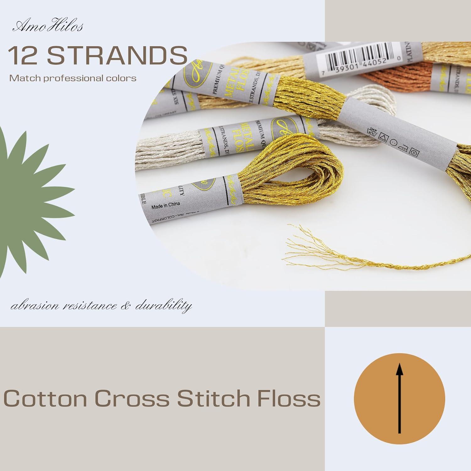 24 Madejas Hilo de Bordado Metálico AMOHilos Multicolor