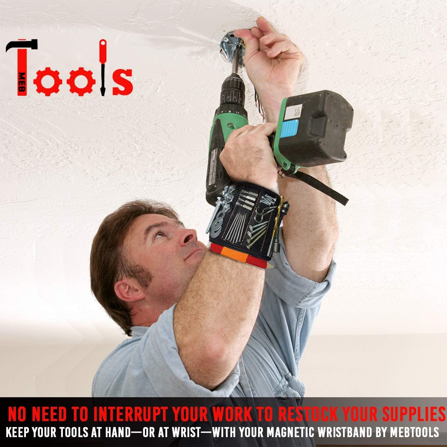 Pulsera Magnética MEBTOOLS con 20 Imánes y 4 Bolsillos