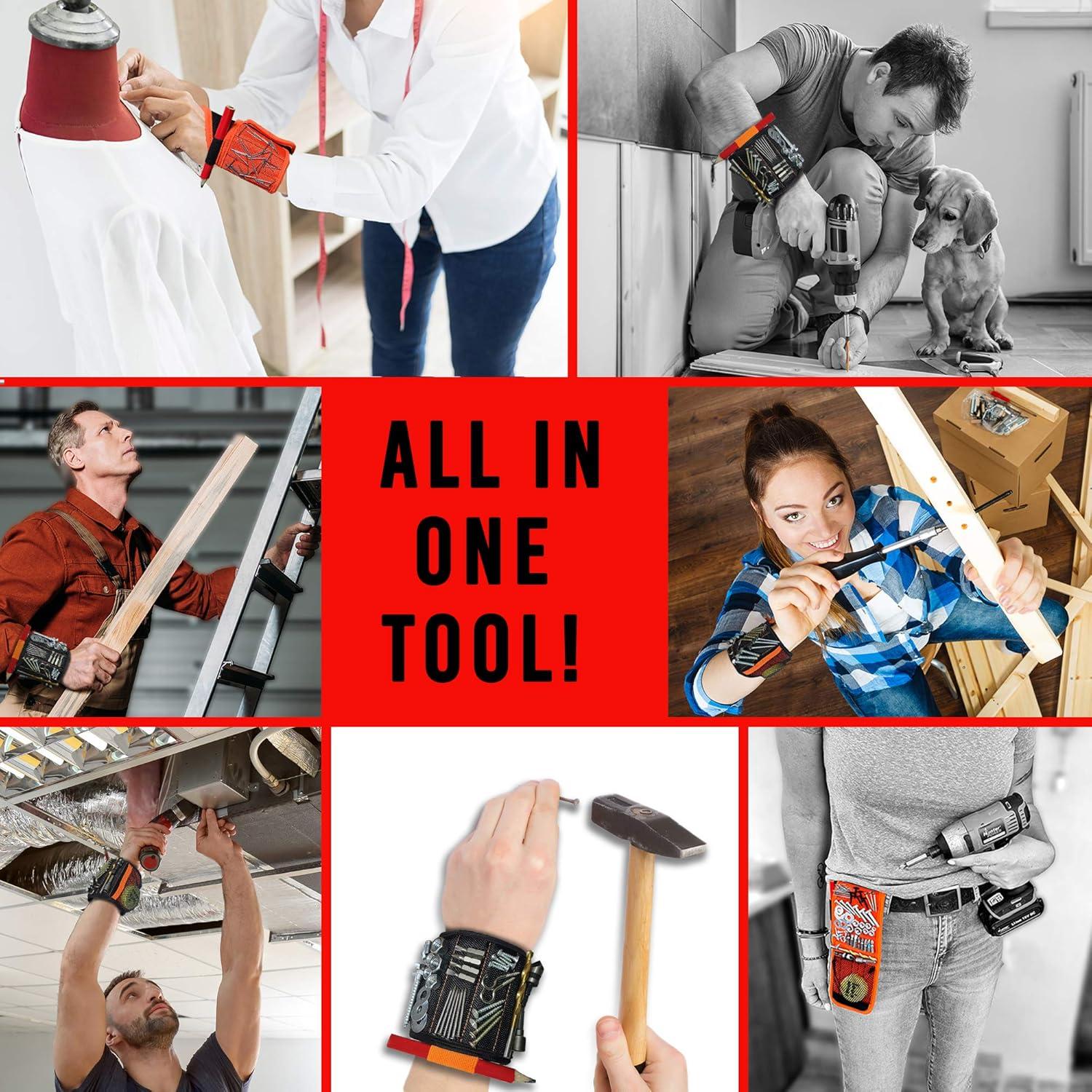 Pulsera Magnética MEBTOOLS con 20 Imánes y 4 Bolsillos