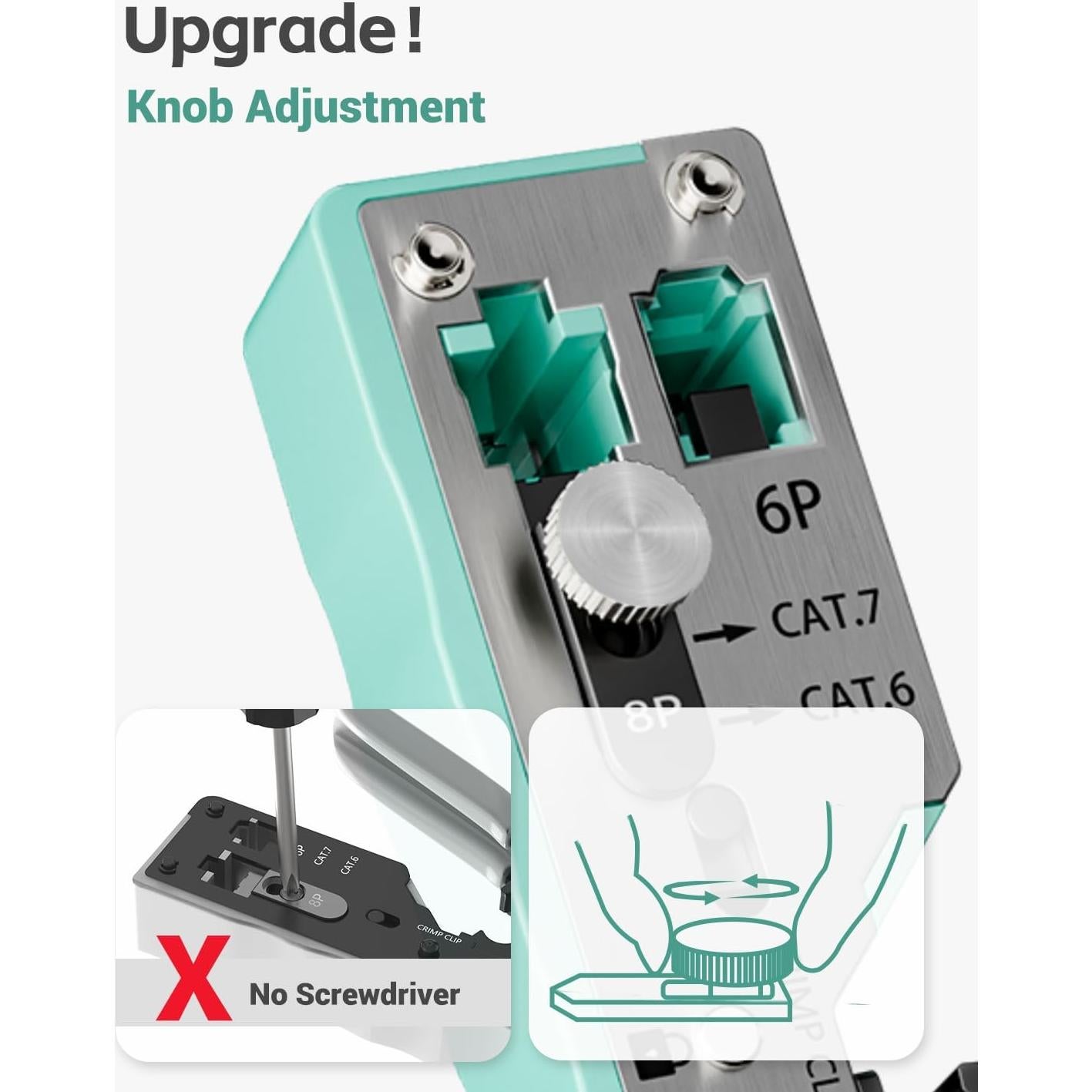 Crimpadora RJ45 VCELINK Ajustable para CAT5/CAT6/CAT7 Verde