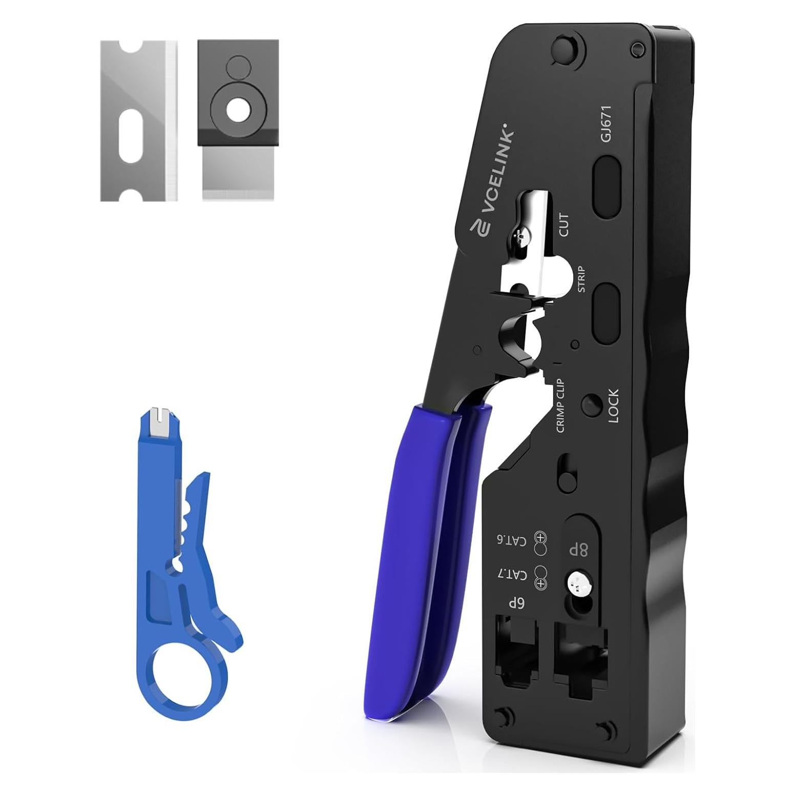 Crimpadora RJ45 VCELINK Todo en Uno para Conectores CAT5e a CAT7