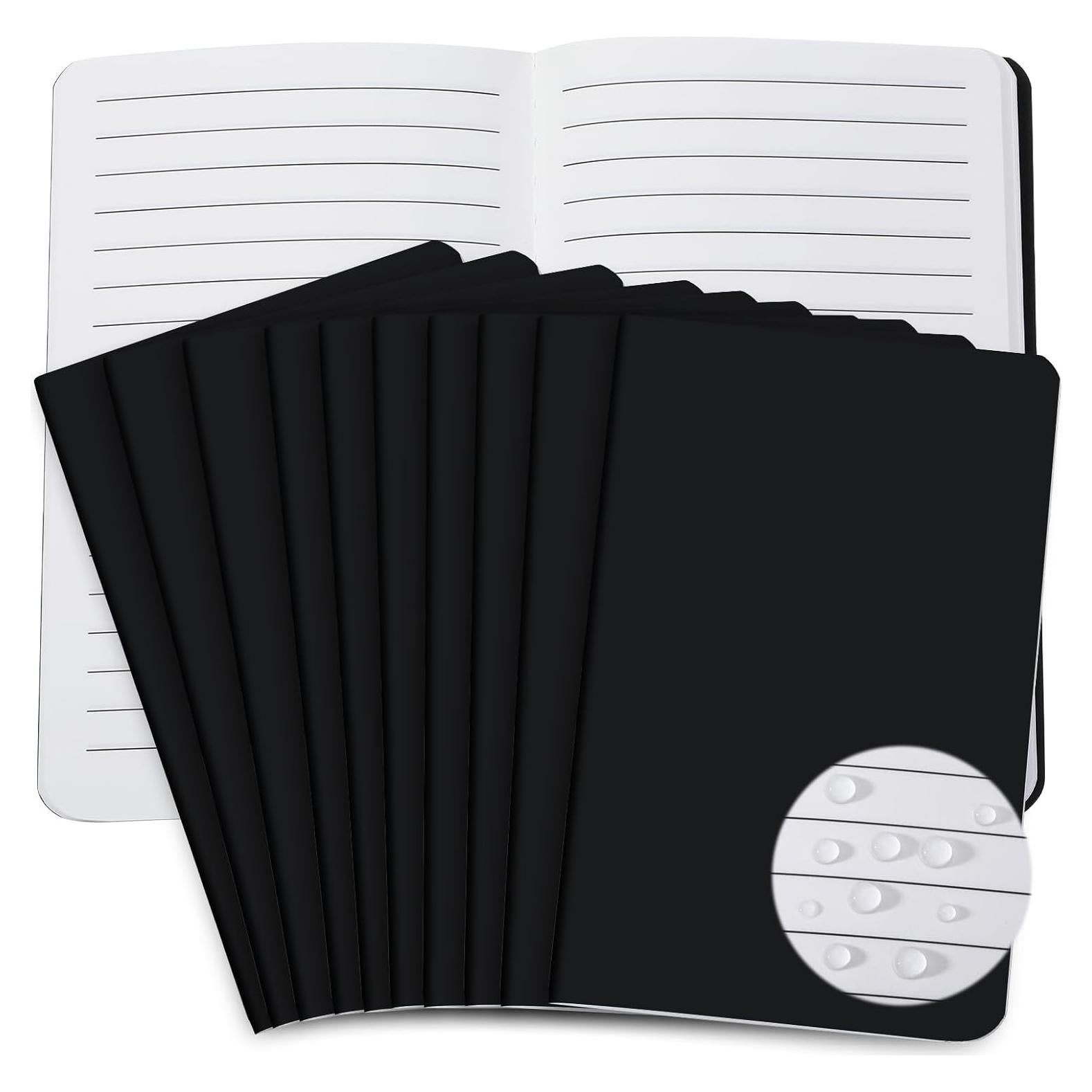 Cuadernos Impermeables Seajan 10 Pzs 9 x 14 cm Negro