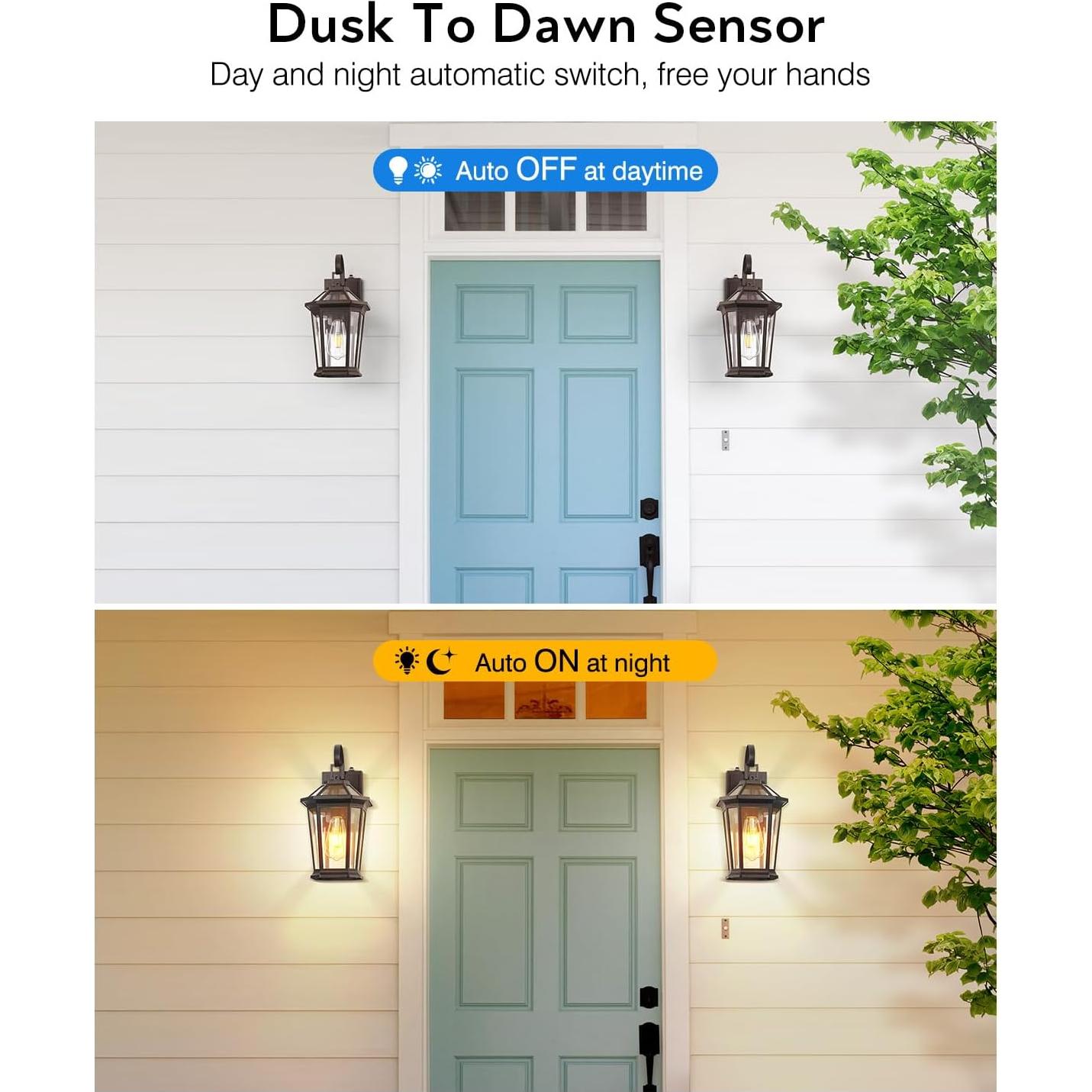 Aplique de Pared Exterior VIANIS Bronce Aceitado Dusk to Dawn