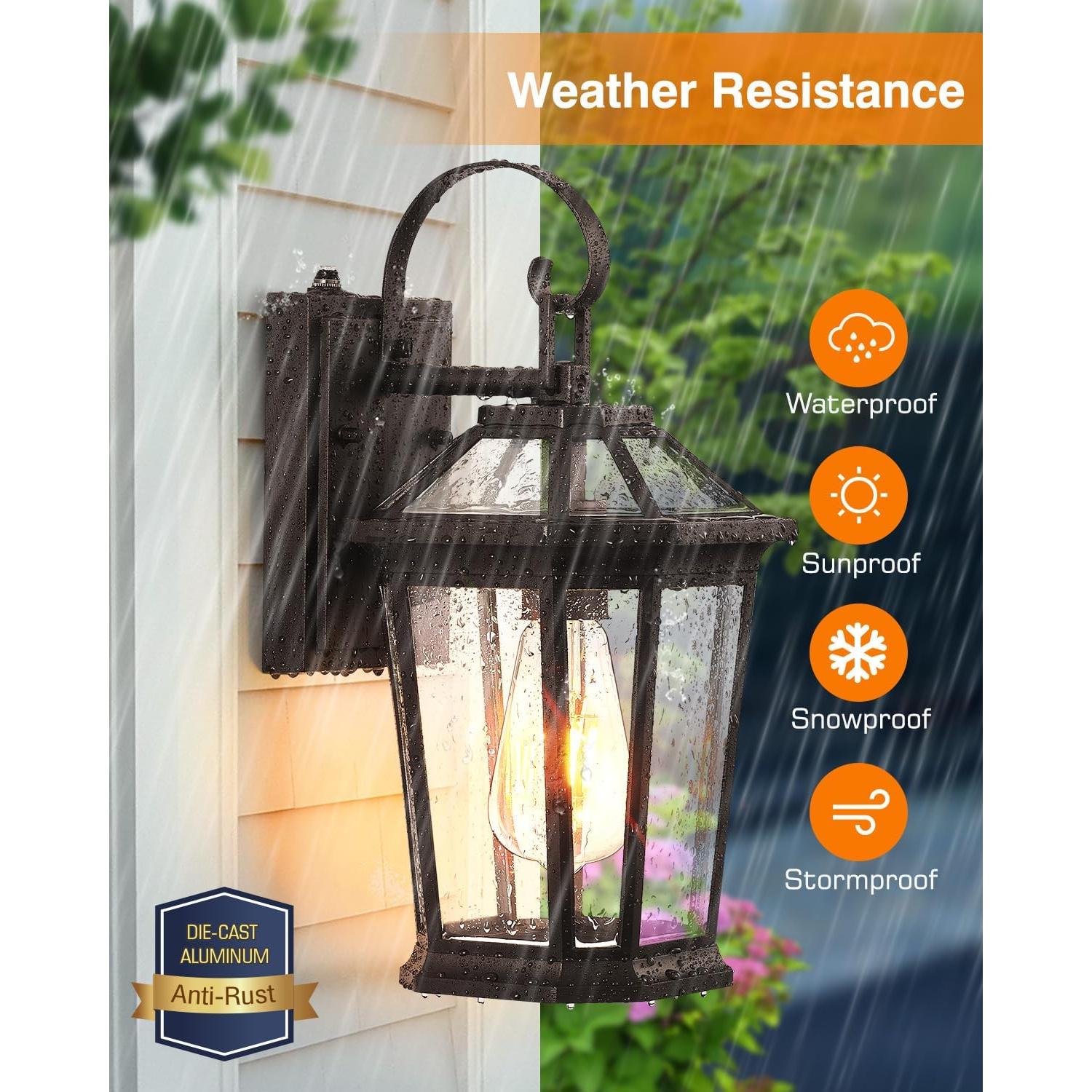 Aplique de Pared Exterior VIANIS Bronce Aceitado Dusk to Dawn