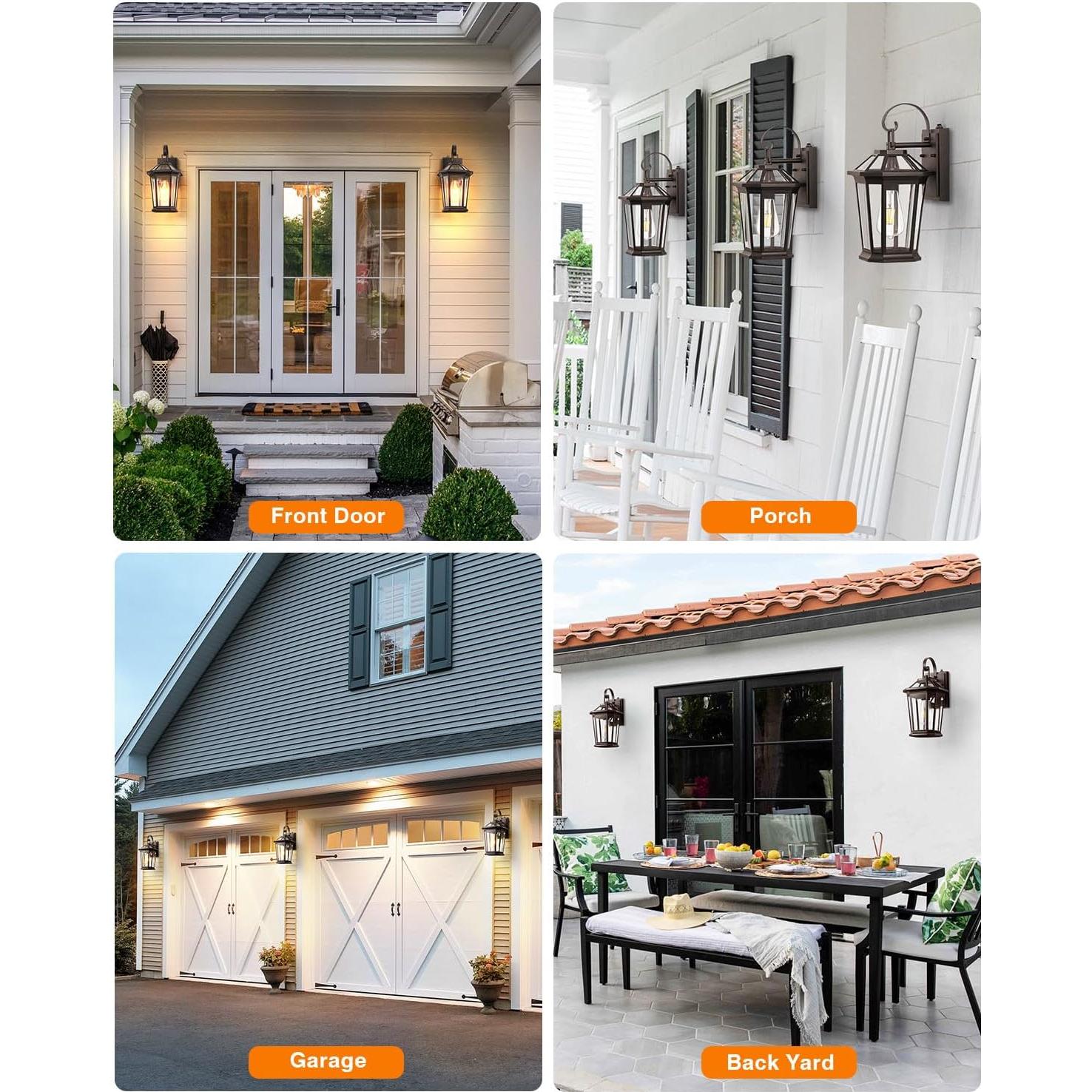 Aplique de Pared Exterior VIANIS Bronce Aceitado Dusk to Dawn