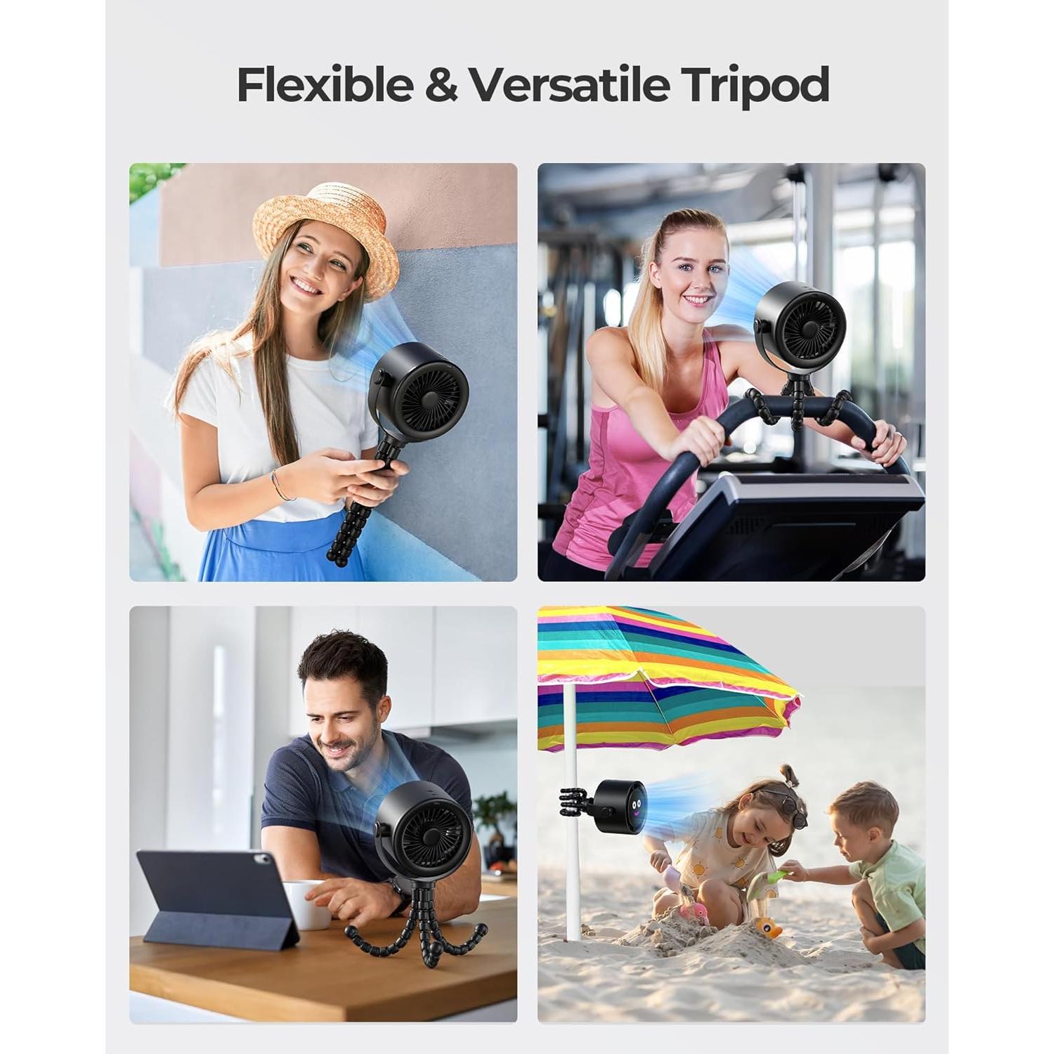 Ventilador Portátil Koonie F9701 Recargable 5 Velocidades 360°