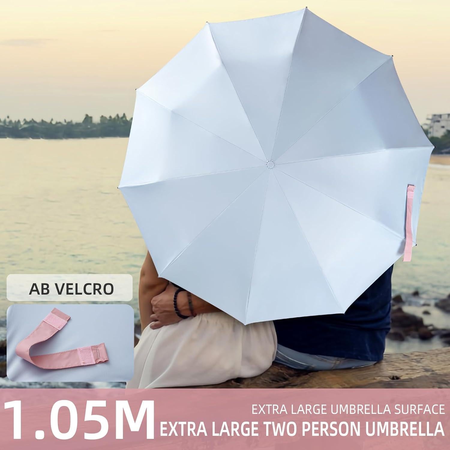 Paraguas Plegable Anti-UV Azul Cielo Compacto Automático