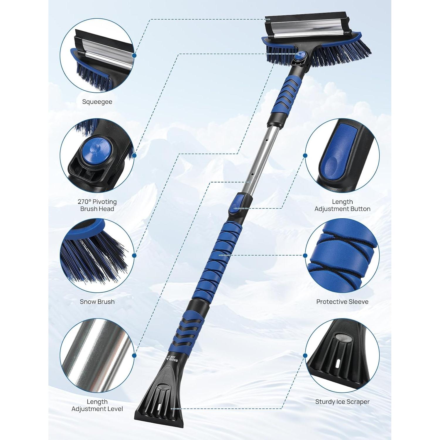 Cepillo de Nieve Telescópico JOYTUTUS 105 cm Azul