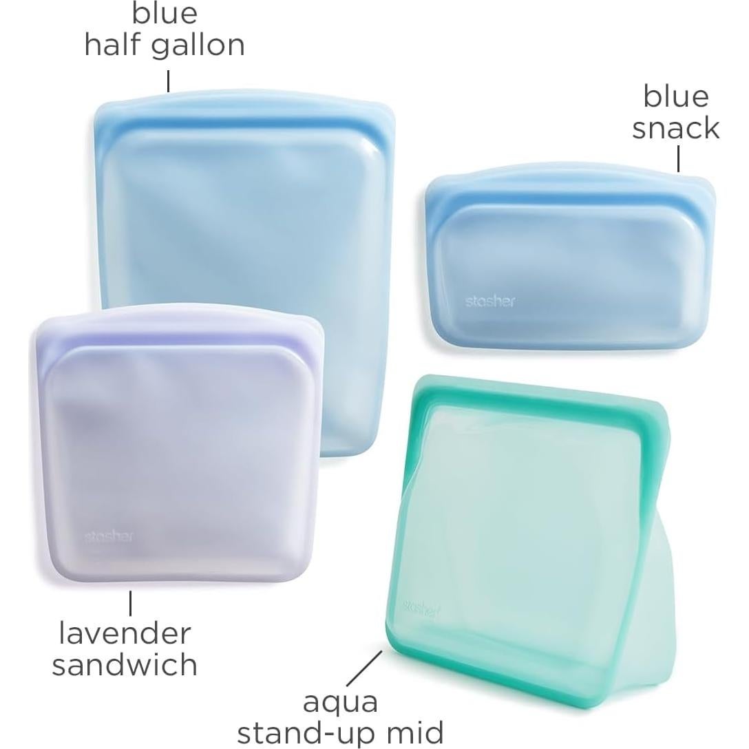 Bolsas de Almacenamiento Reutilizables Stasher 4-Pack Silicona