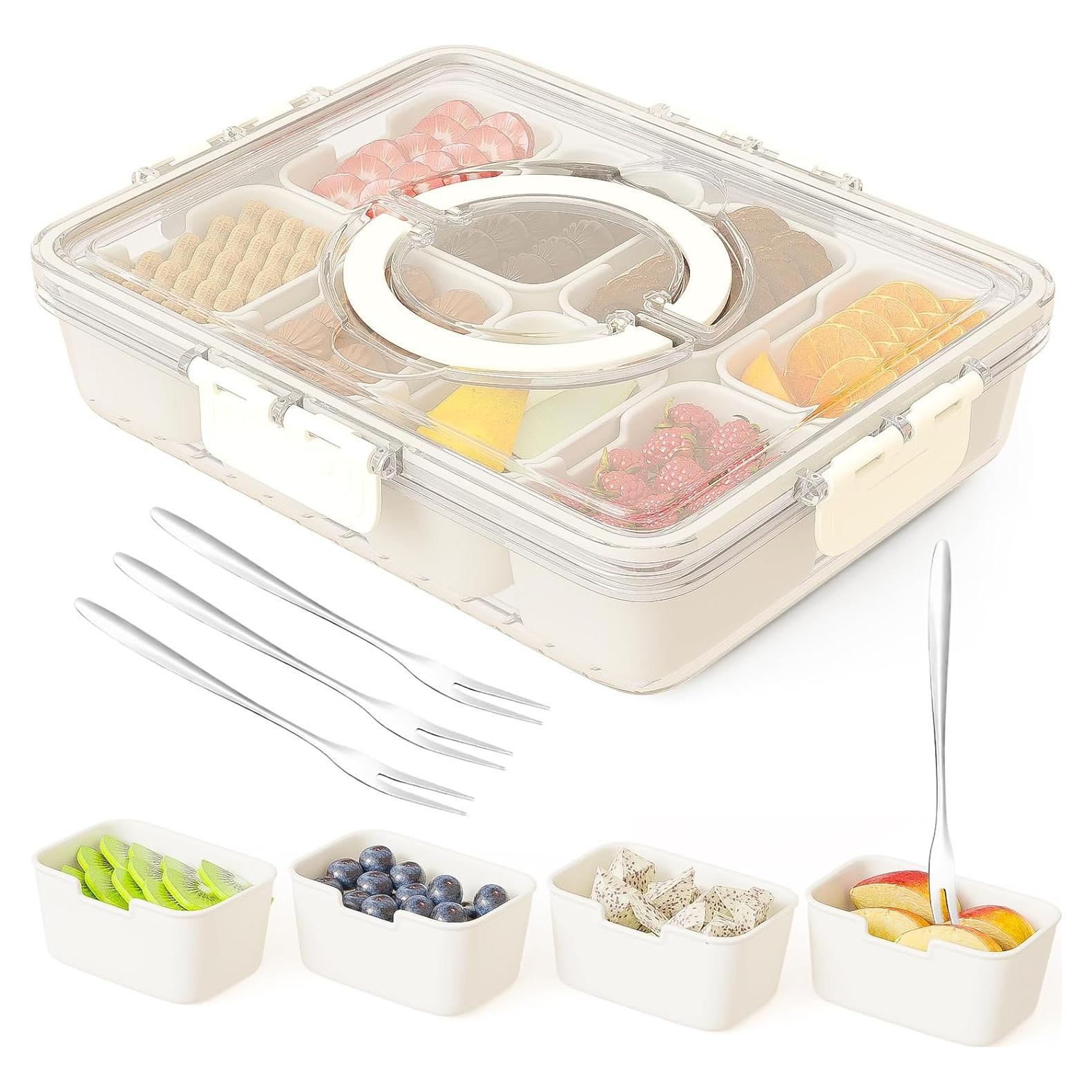Contenedor Snackle Box Dunruz 8 Compartimentos 4.5L Transparente
