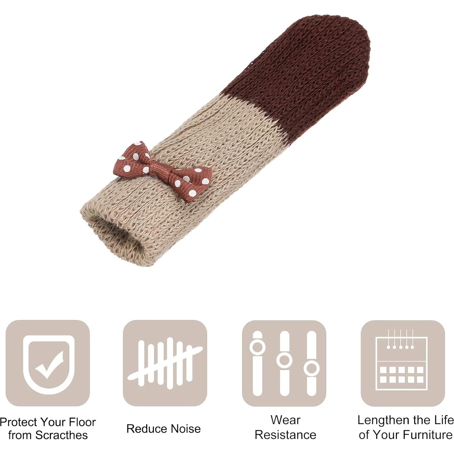 Calcetines para Patas de Silla uxcell 32pcs Beige Marrón