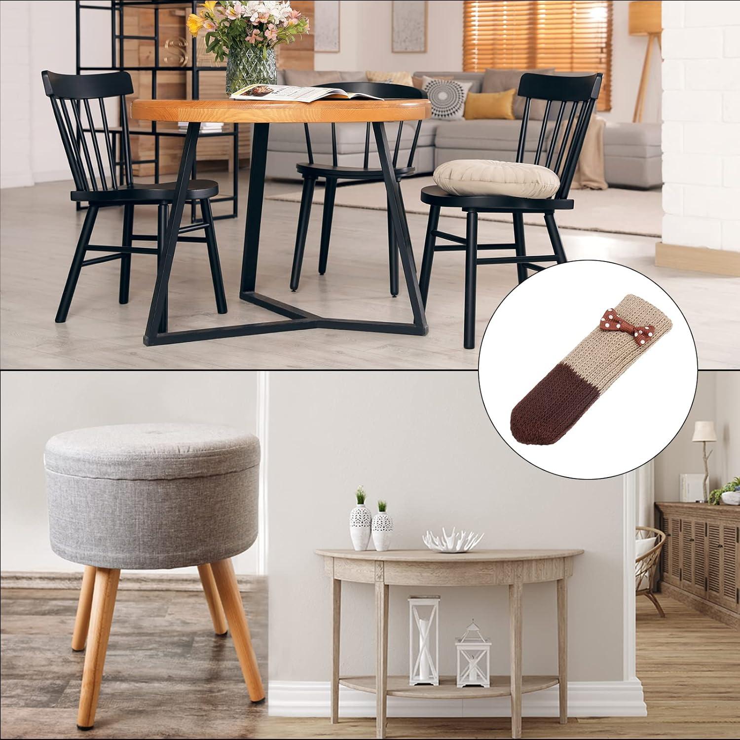 Calcetines para Patas de Silla uxcell 32pcs Beige Marrón