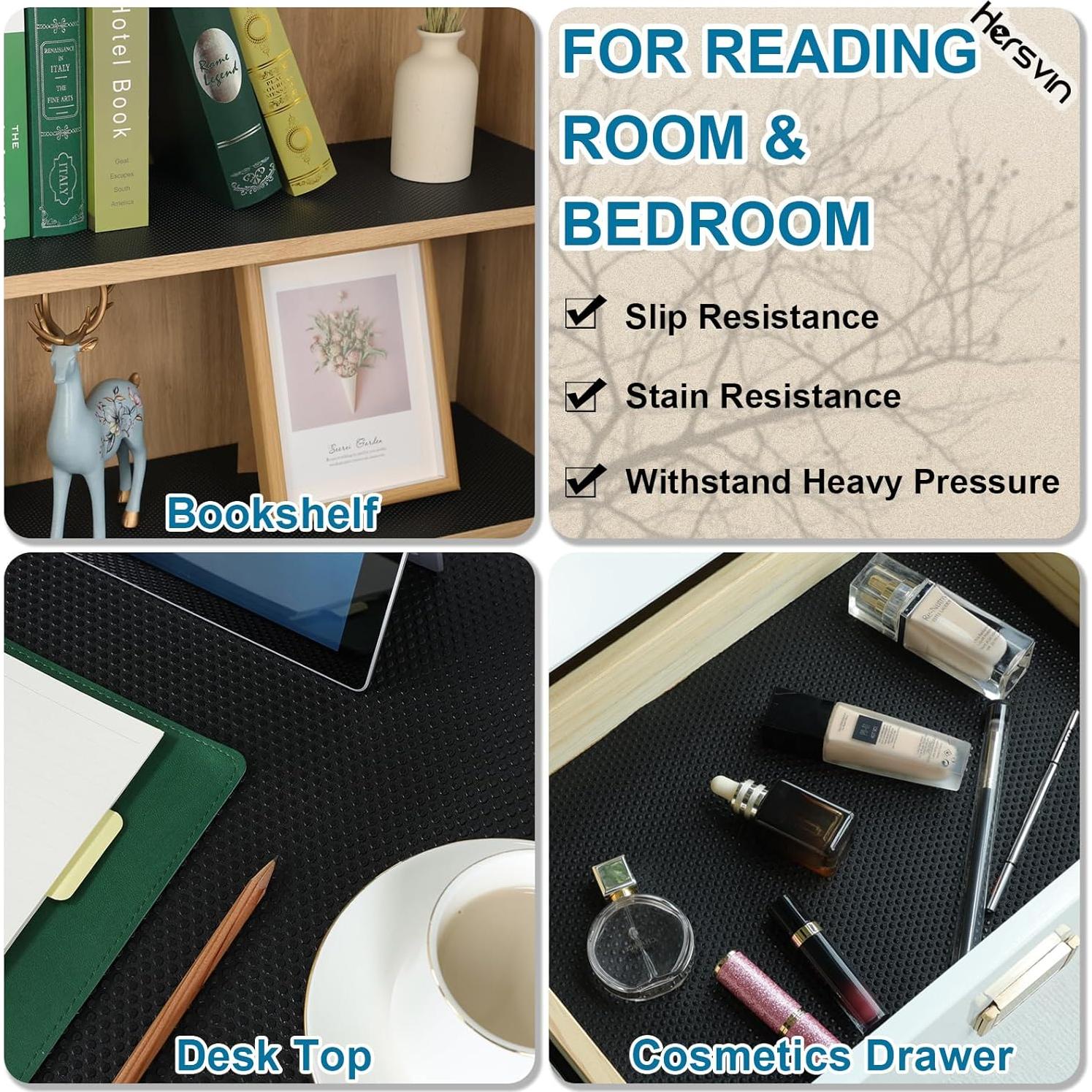 Forro de estantería Hersvin 30.48 cm x 6.096 m Punto Negro