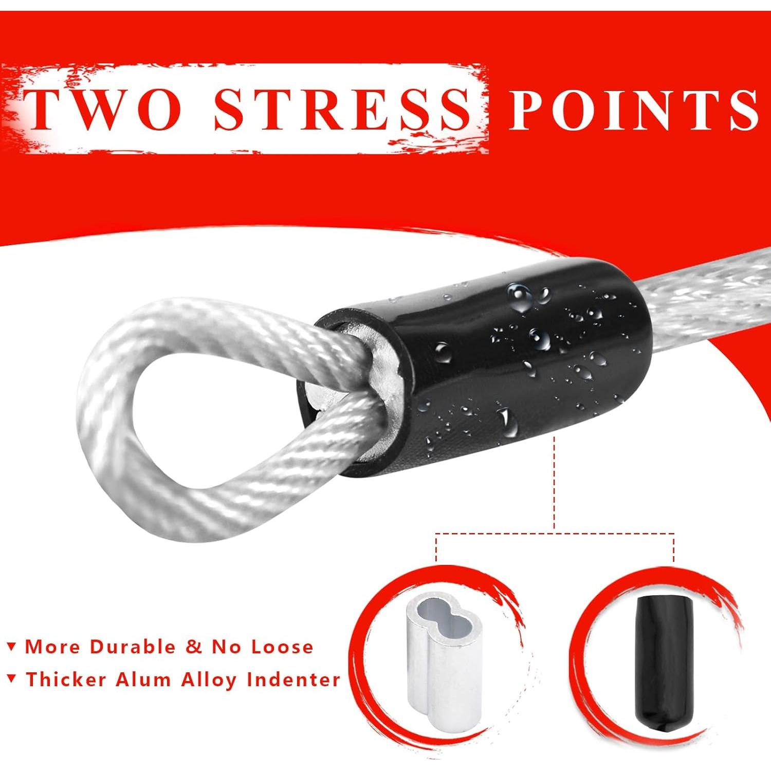 Línea de Ropa 12.19m VIVBOO Alambre PVC Plata para Secar