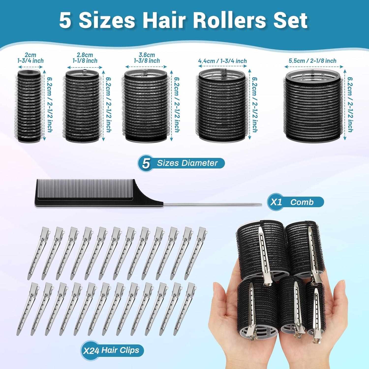 Juego de Rulos para Cabello Audab 56 Piezas con Clips y Bolsa
