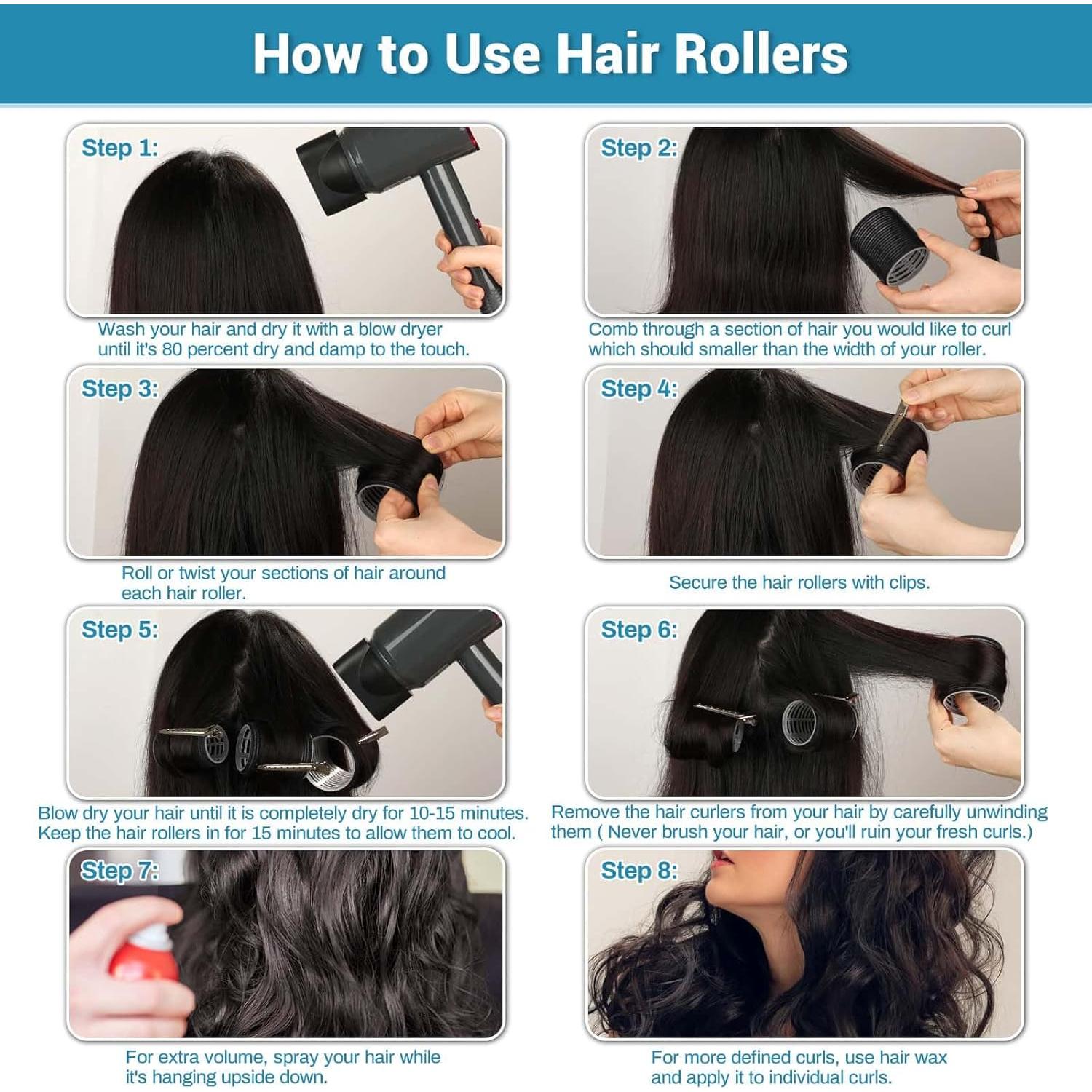 Juego de Rulos para Cabello Audab 56 Piezas con Clips y Bolsa