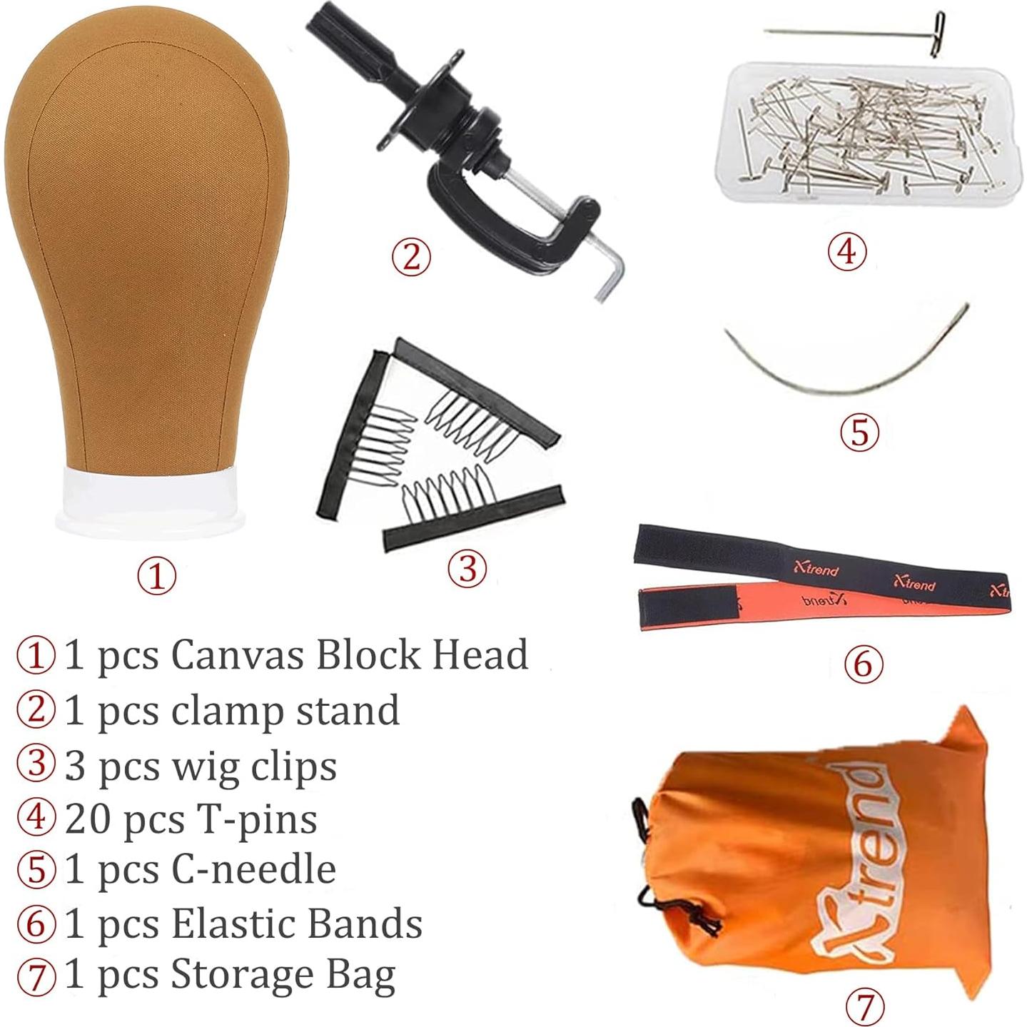 Cabeza de Lienzo de Poliéster Xtrend 53-61 cm para Pelucas