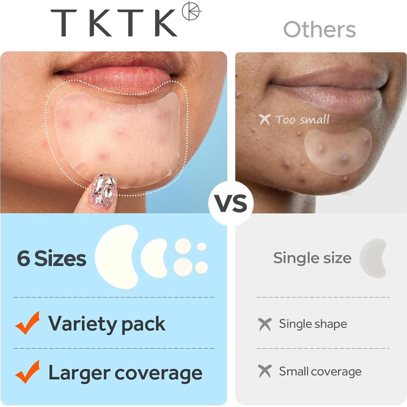 Parche Hidrocoloide para Acné TKTK - 100 Unidades, 6 Tamaños