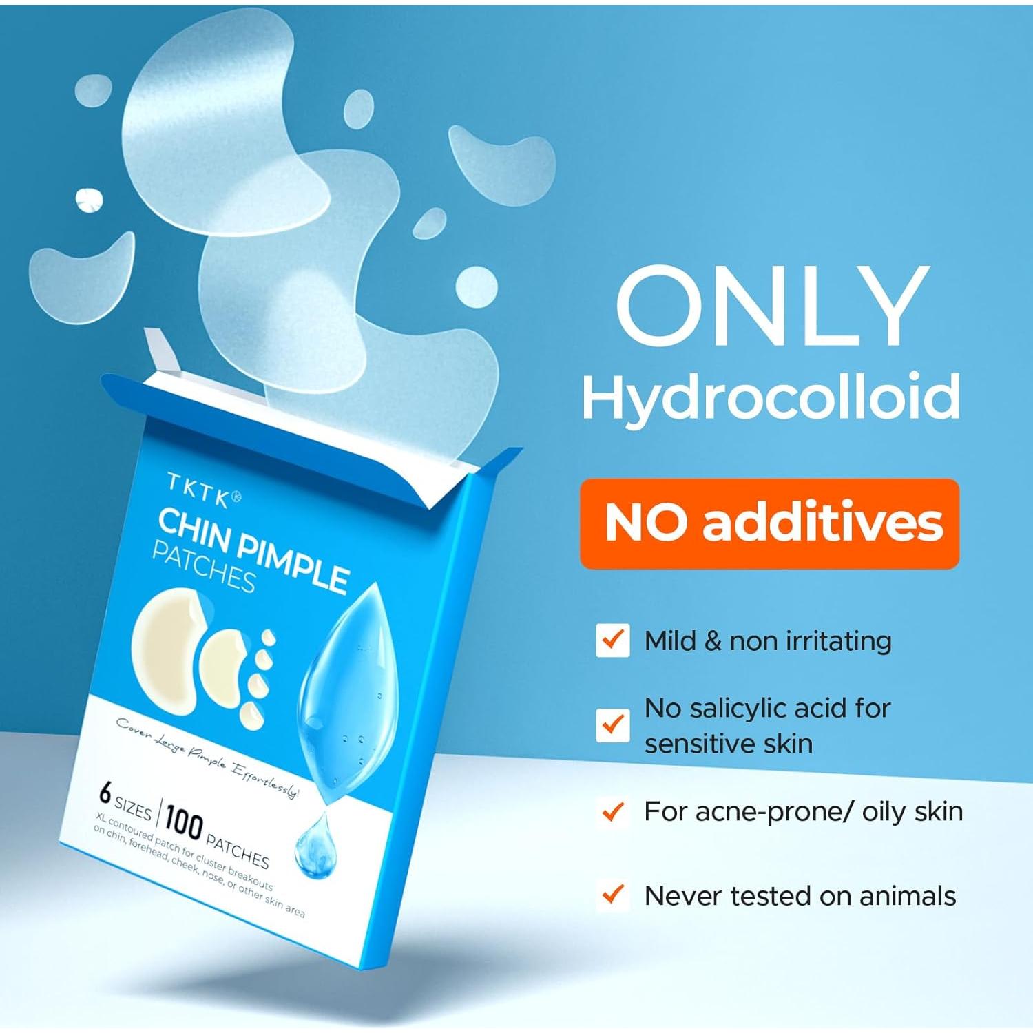 Parche Hidrocoloide para Acné TKTK - 100 Unidades, 6 Tamaños