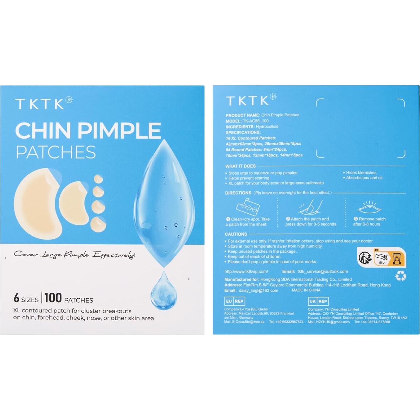 Parche Hidrocoloide para Acné TKTK - 100 Unidades, 6 Tamaños