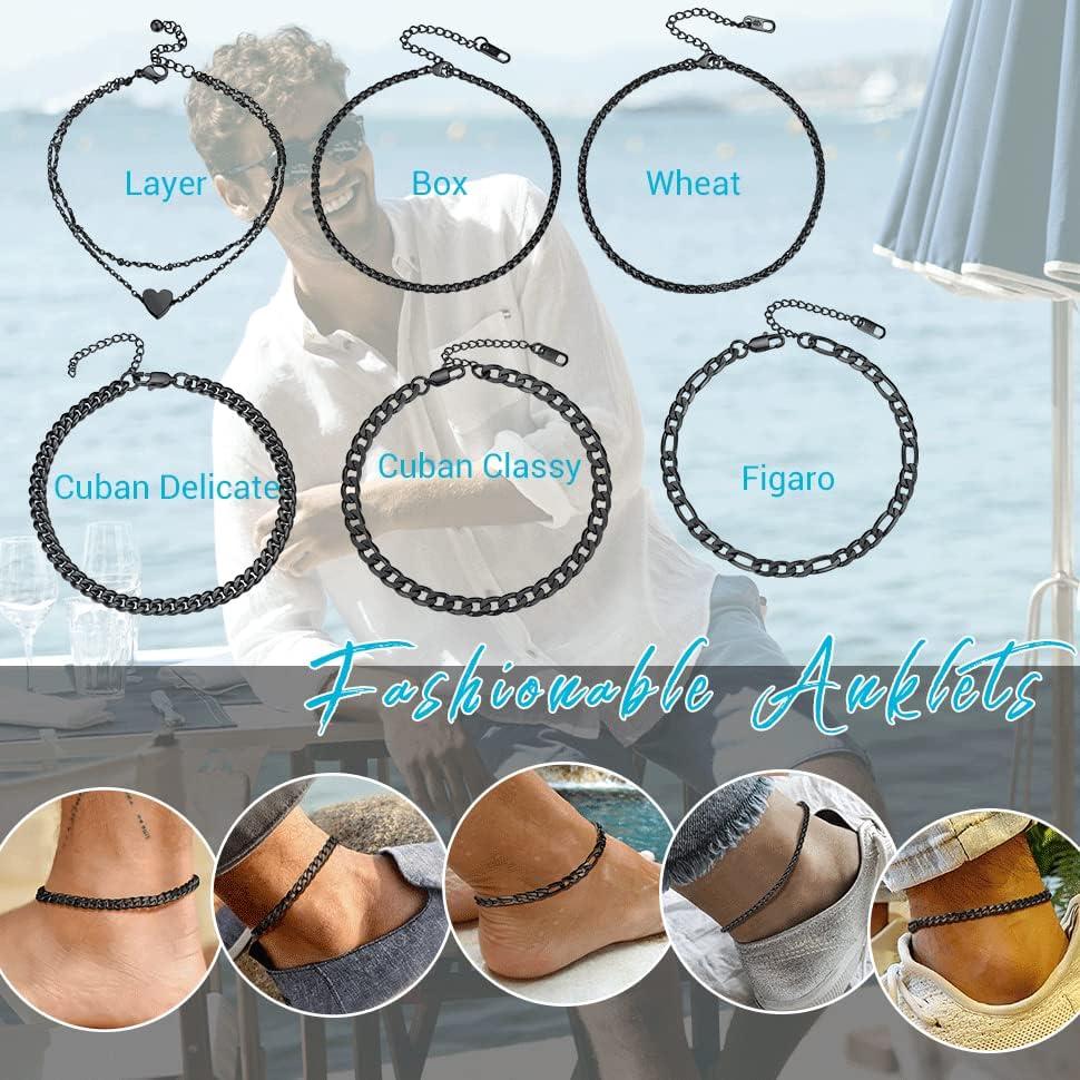 Pulsera de tobillo hipoalergénica Prosteel de acero inoxidable 22-27 cm