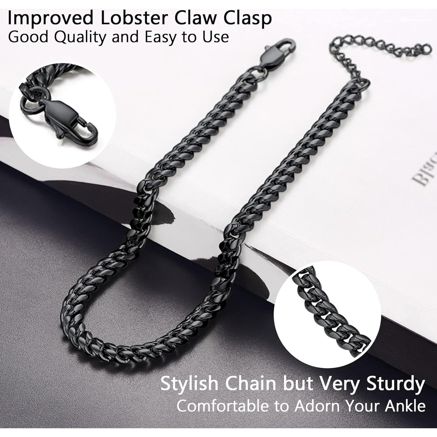 Pulsera de tobillo hipoalergénica Prosteel de acero inoxidable 22-27 cm