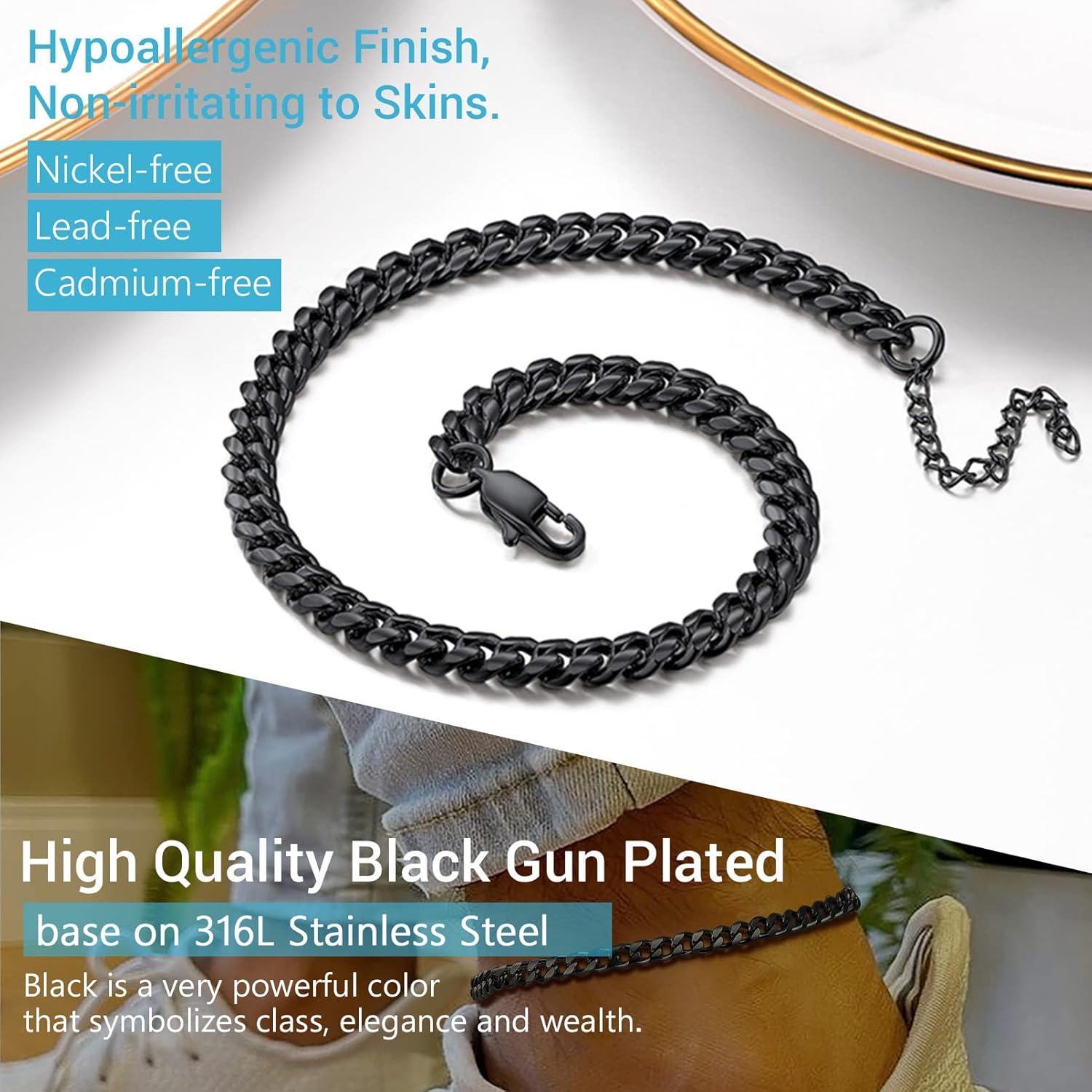 Pulsera de tobillo hipoalergénica Prosteel de acero inoxidable 22-27 cm