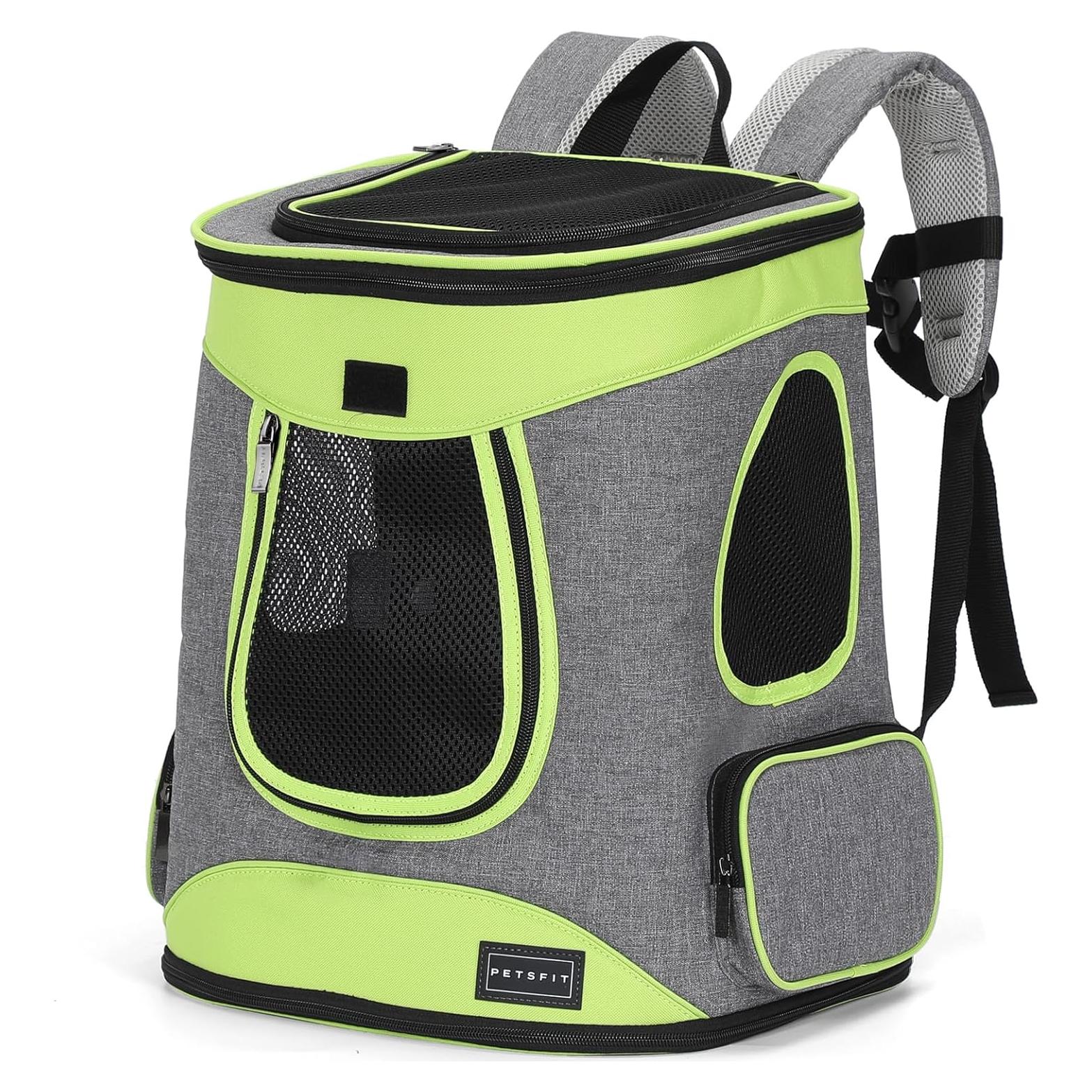 Mochila Portadora Petsfit Verde para Mascotas hasta 9,98 kg