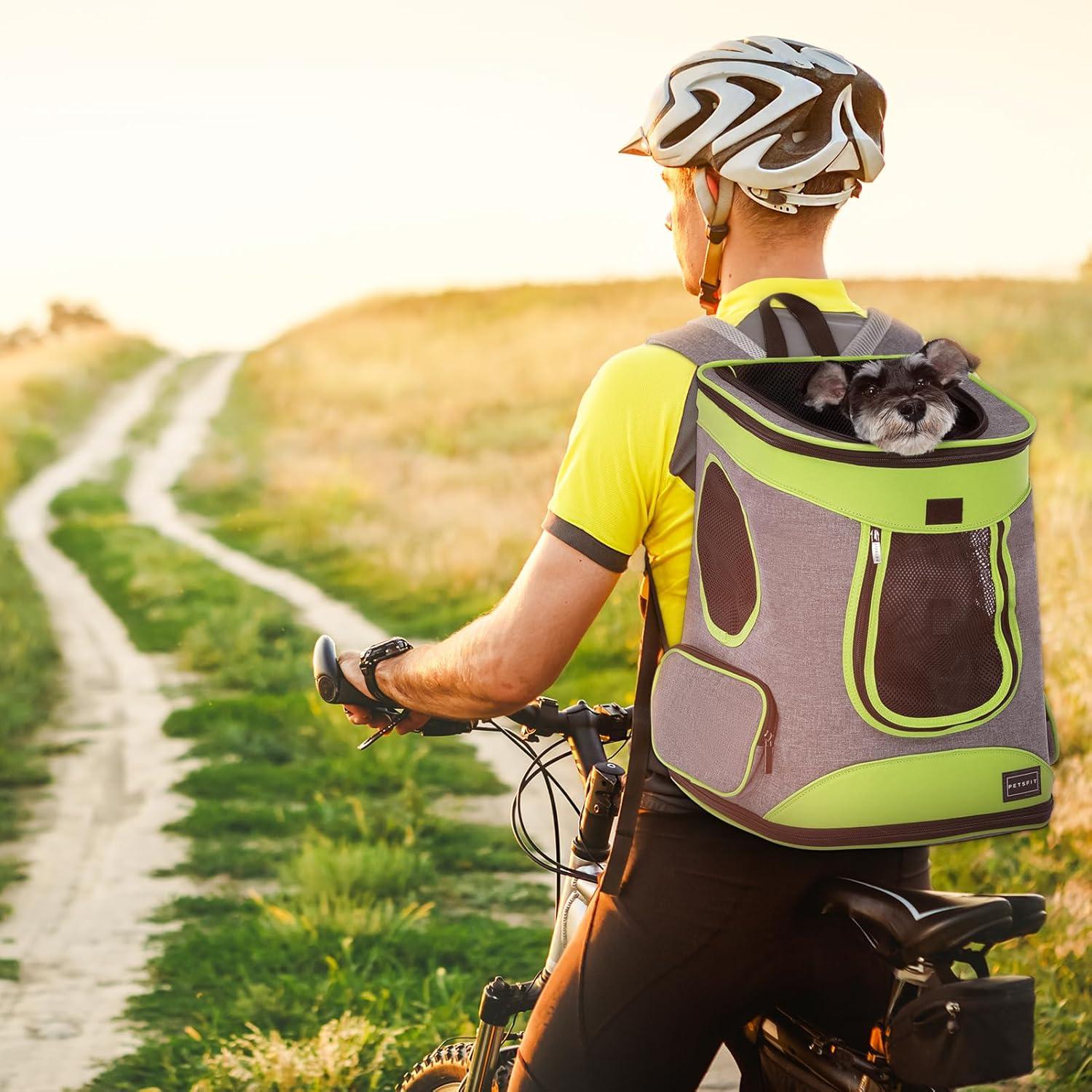Mochila Portadora Petsfit Verde para Mascotas hasta 9,98 kg
