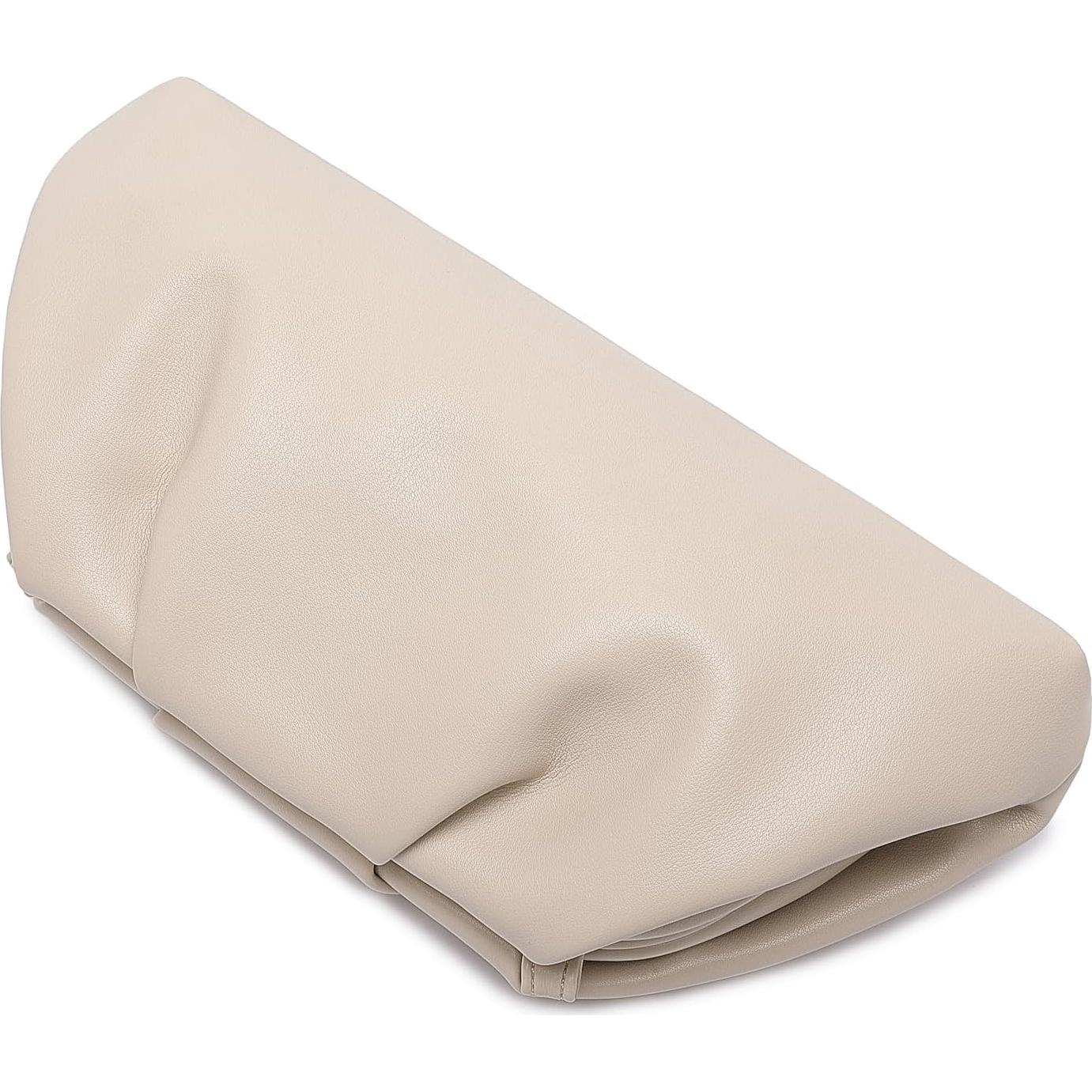 Bolso de mano de cuero PU suave para mujeres - Beige - 9115