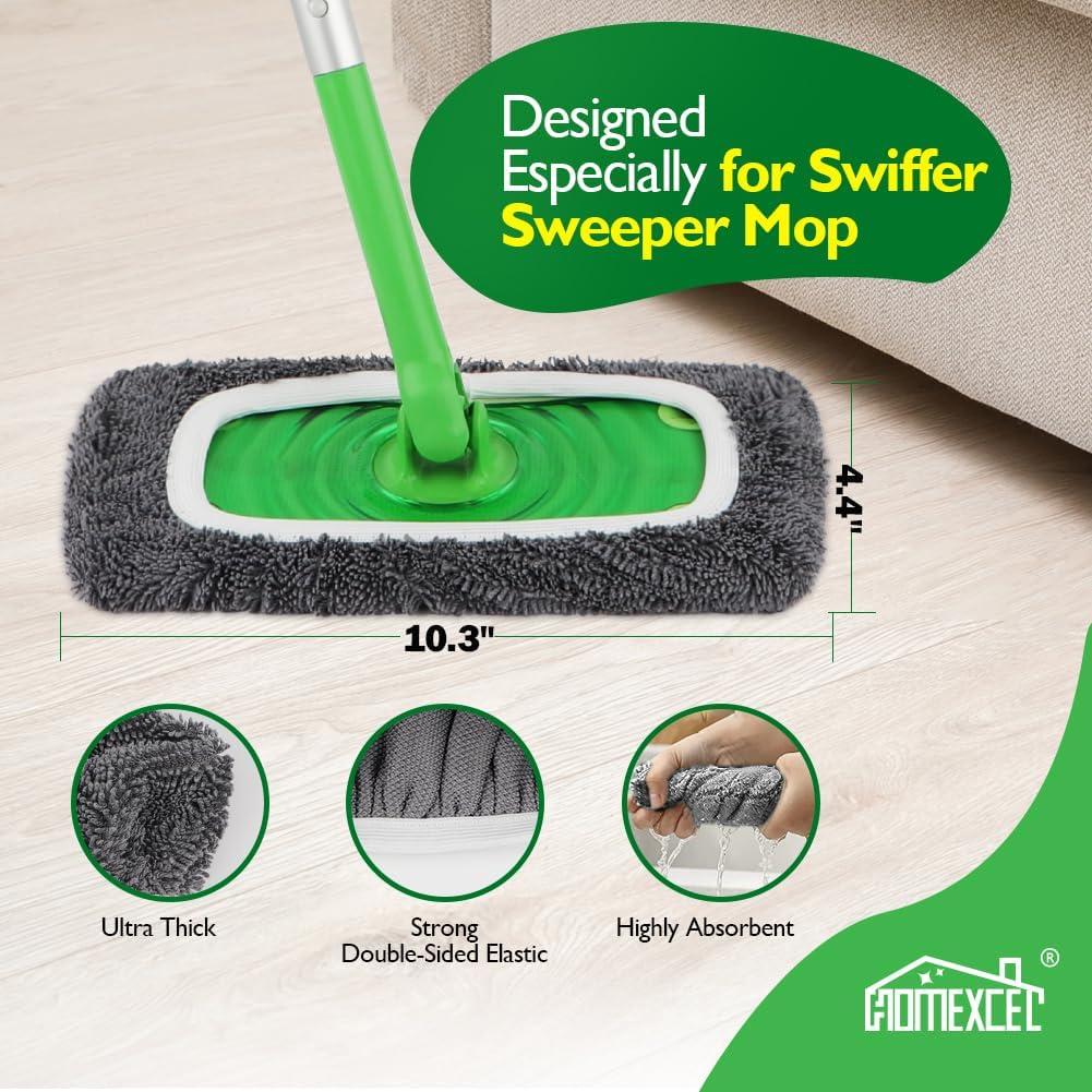 Paños de Microfibra Reutilizables HOMEXCEL para Swiffer - 4 Unidades