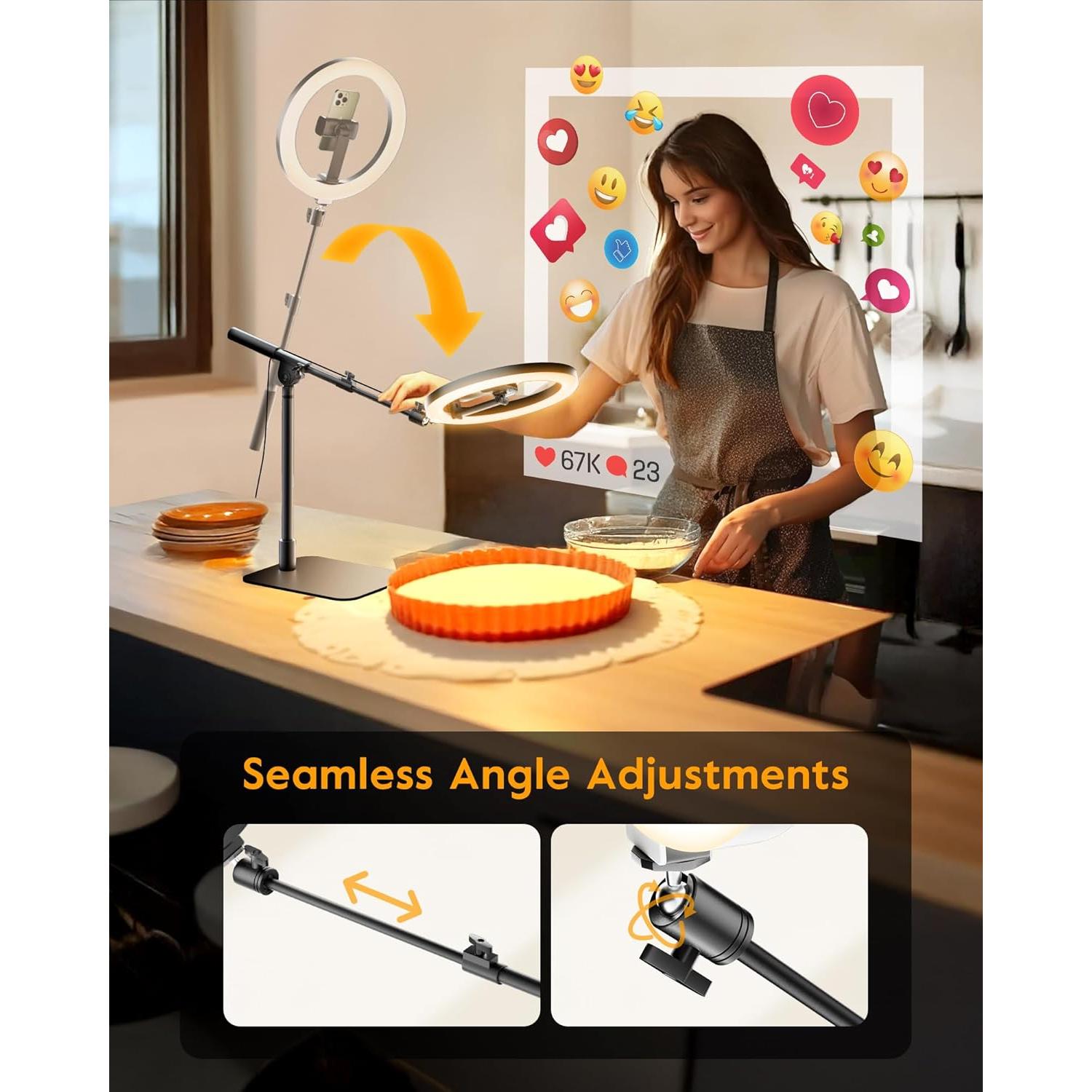 Anillo de Luz LED LUXSURE 25.4 cm con Soporte y Trípode