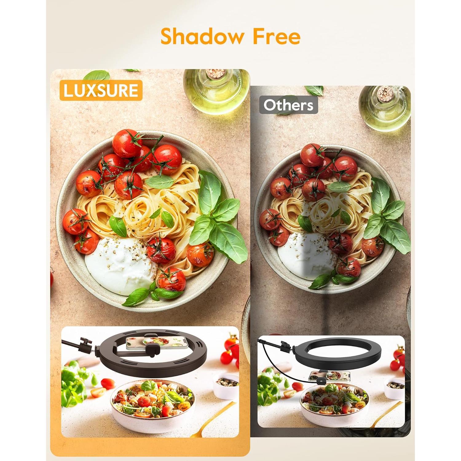 Anillo de Luz LED LUXSURE 25.4 cm con Soporte y Trípode