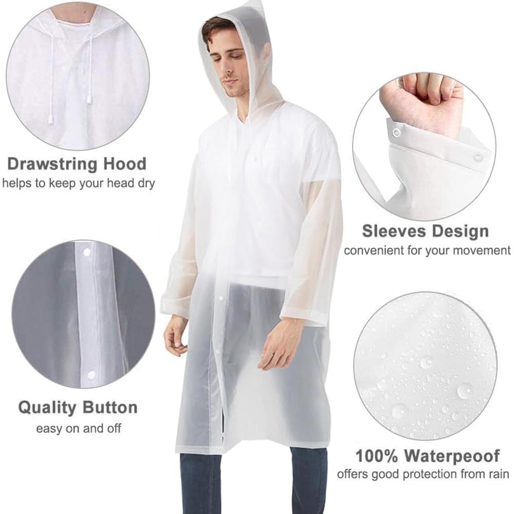 Ponchos de Lluvia Reutilizables UPSEN para Adultos - 2 Paquetes