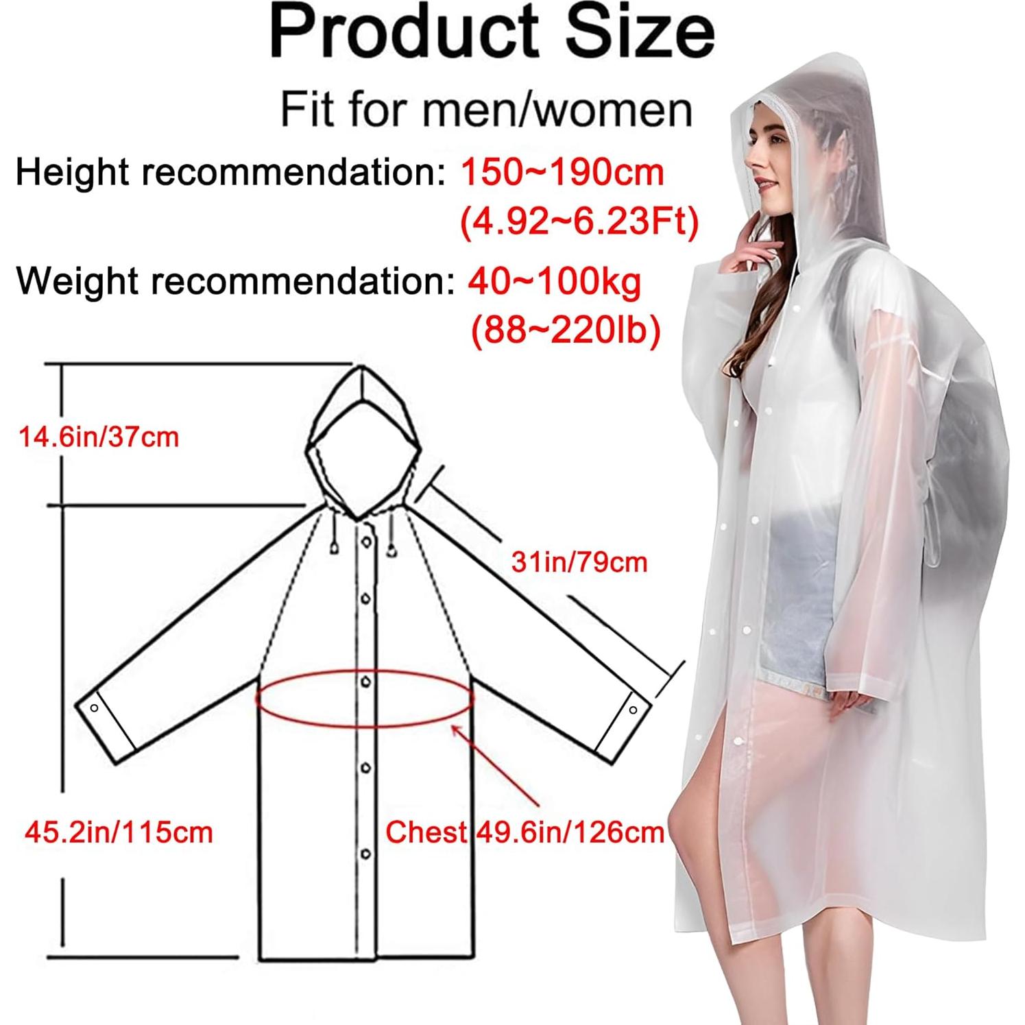 Ponchos de Lluvia Reutilizables UPSEN para Adultos - 2 Paquetes