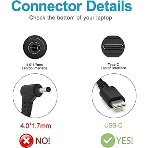 Cargador USB C 65W DMKAOLLK para Lenovo Yoga y ThinkPad