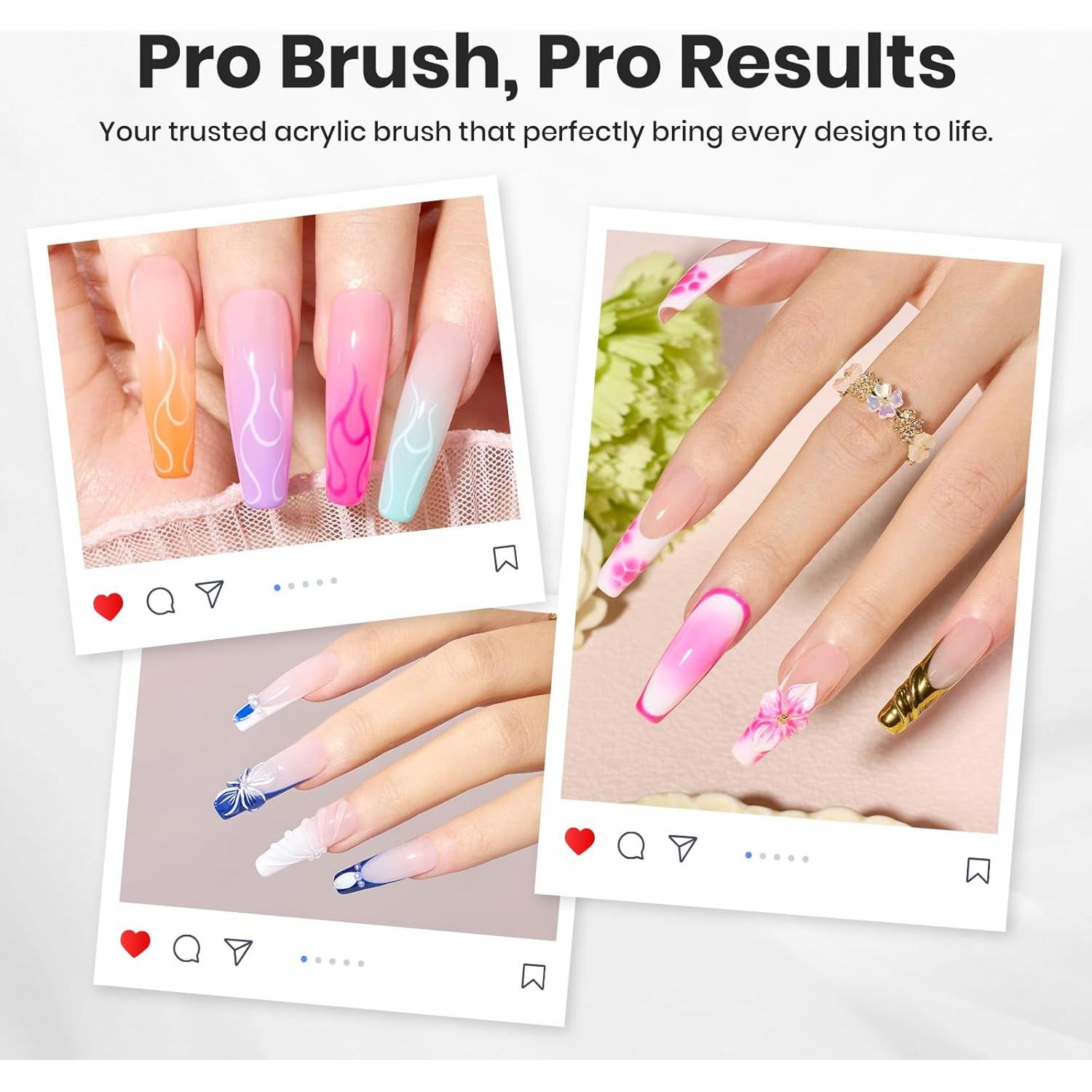 Pincel de Uñas Acrílico Beetles Pro 12# Kolinsky Profesional