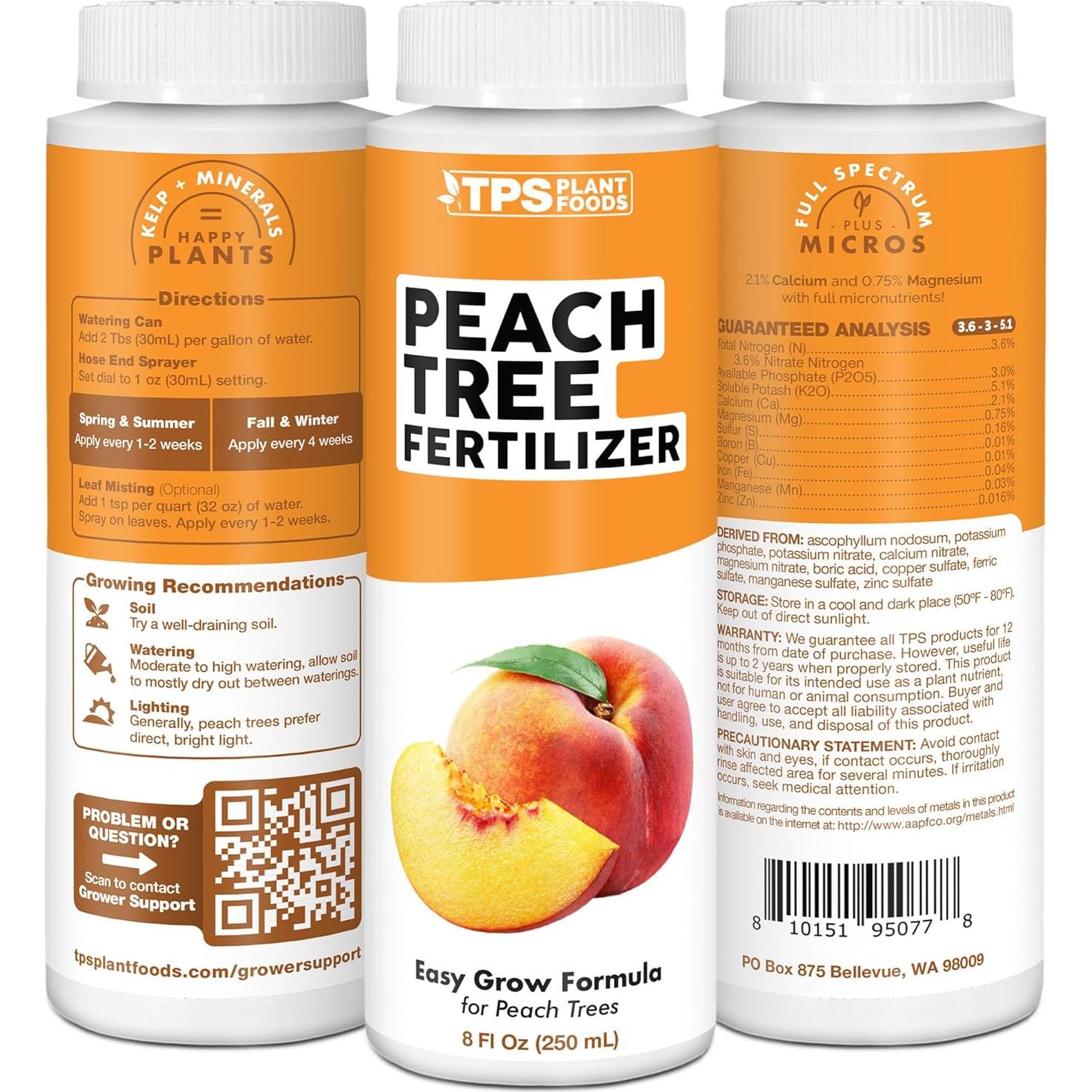 Fertilizante Líquido para Árboles de Durazno TPS Nutrients 250ml