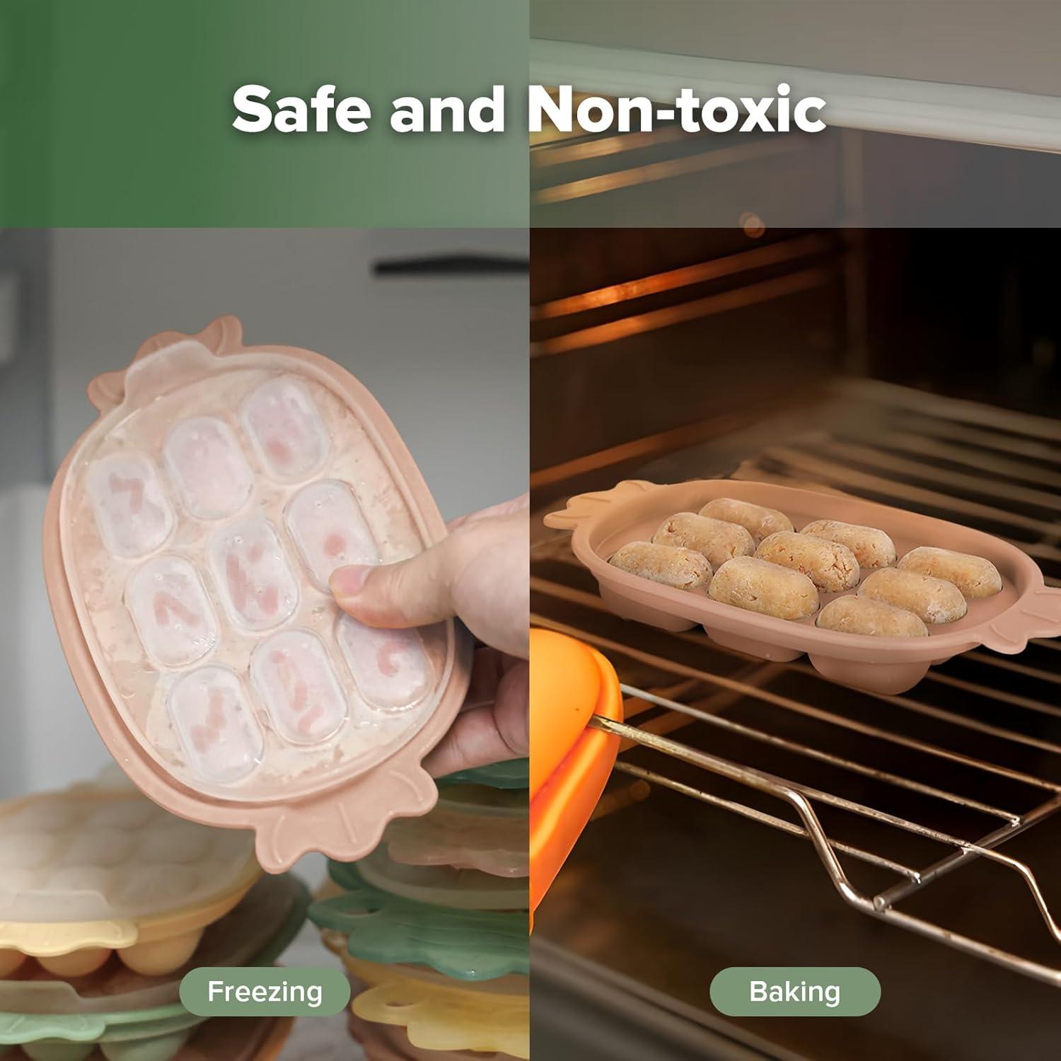 Alimentador de Frutas Haakaa + Bandeja Silicona Rosa 2 en 1