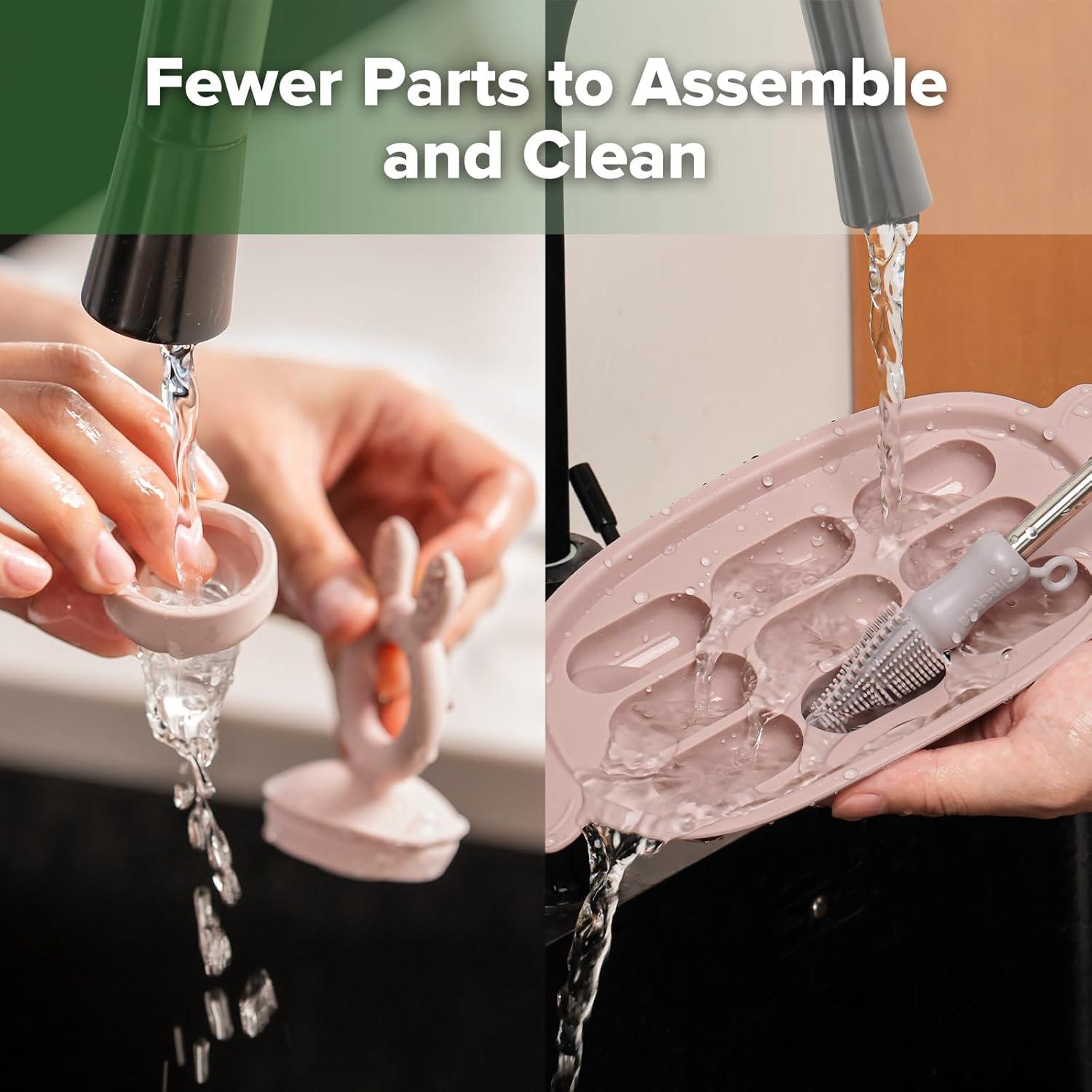 Alimentador de Frutas Haakaa + Bandeja Silicona Rosa 2 en 1