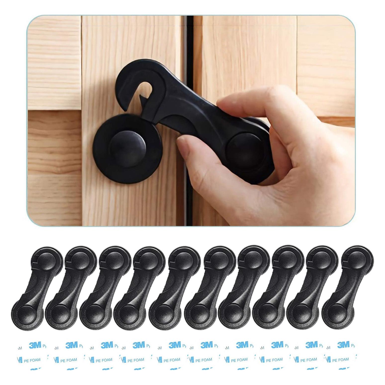 Cerraduras de Seguridad para Bebés 10 Piezas ABS Negro