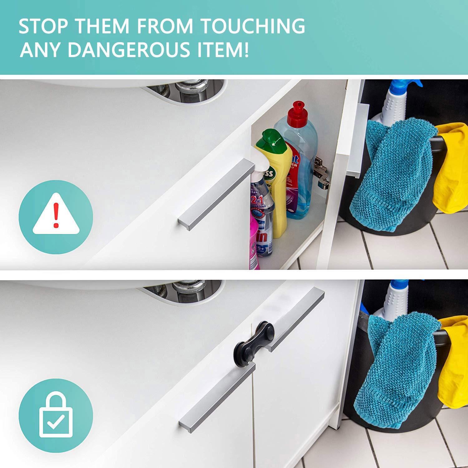 Cerraduras de Seguridad para Bebés 10 Piezas ABS Negro