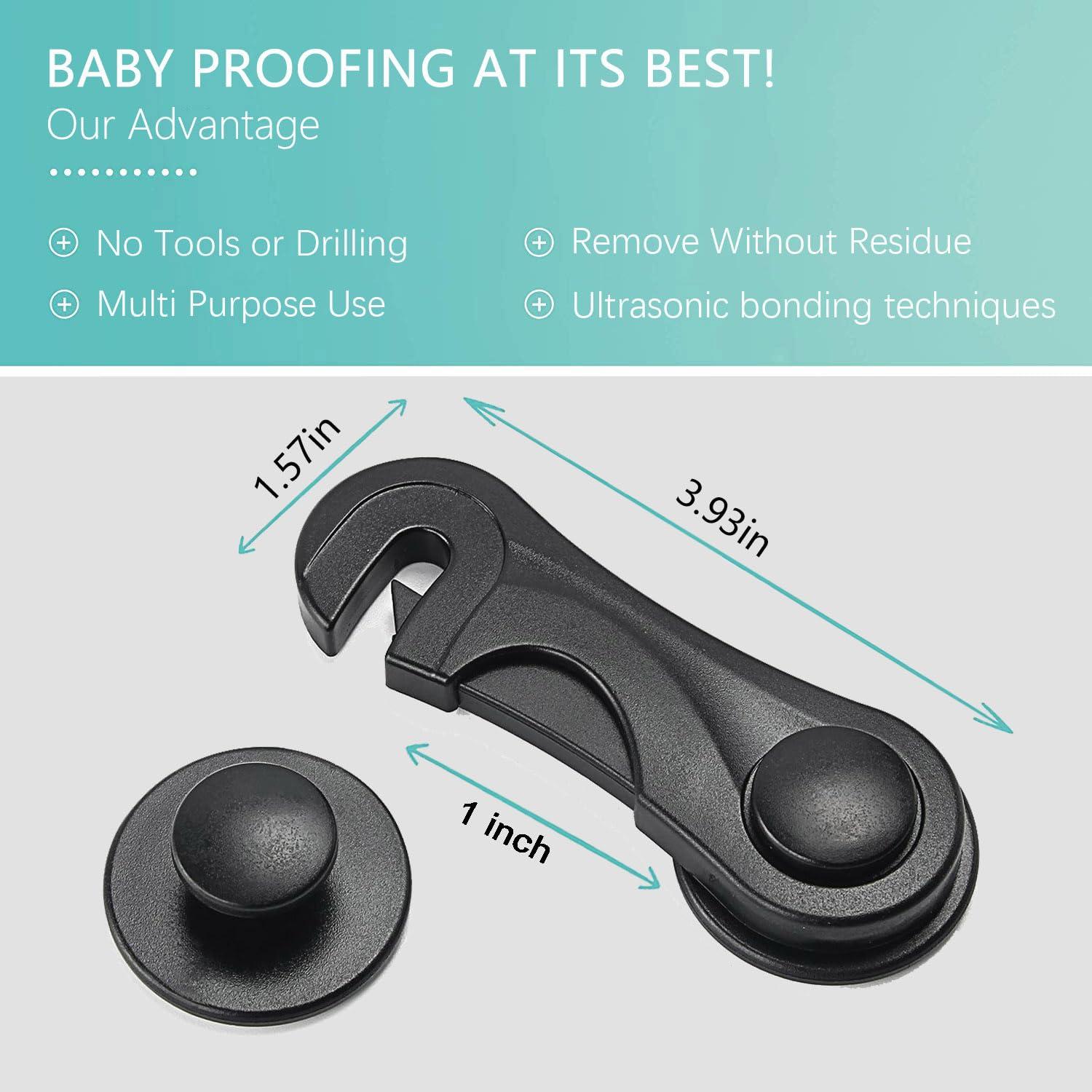 Cerraduras de Seguridad para Bebés 10 Piezas ABS Negro