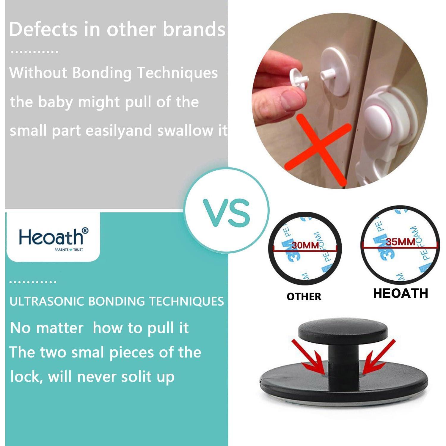 Cerraduras de Seguridad para Bebés 10 Piezas ABS Negro