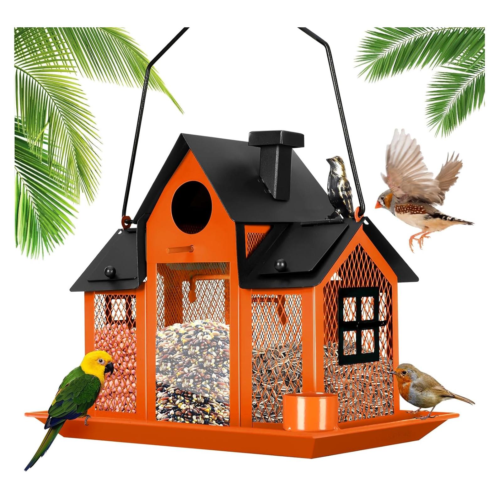 Comedero Solar para Aves YADOOLIFE Naranja 2.27kg Resistente