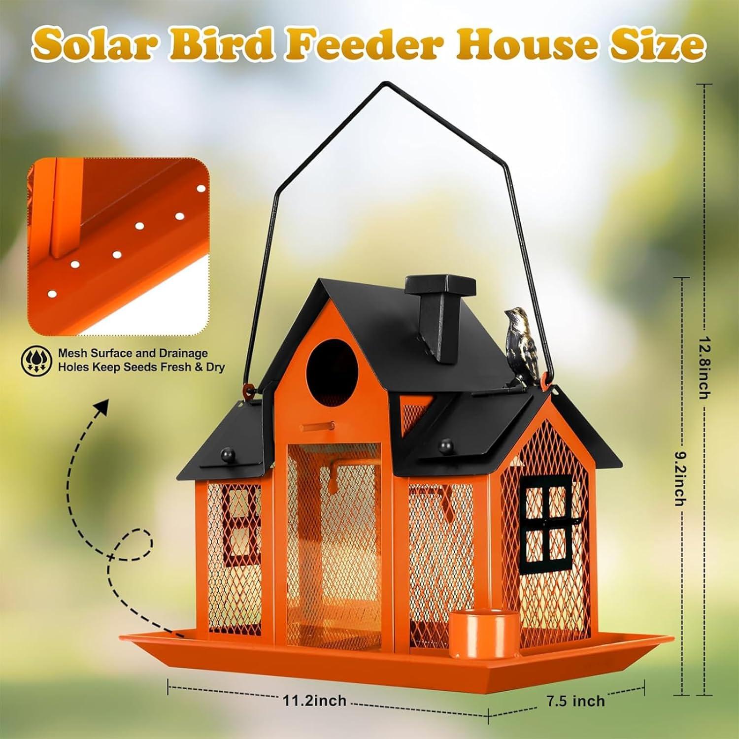 Comedero Solar para Aves YADOOLIFE Naranja 2.27kg Resistente