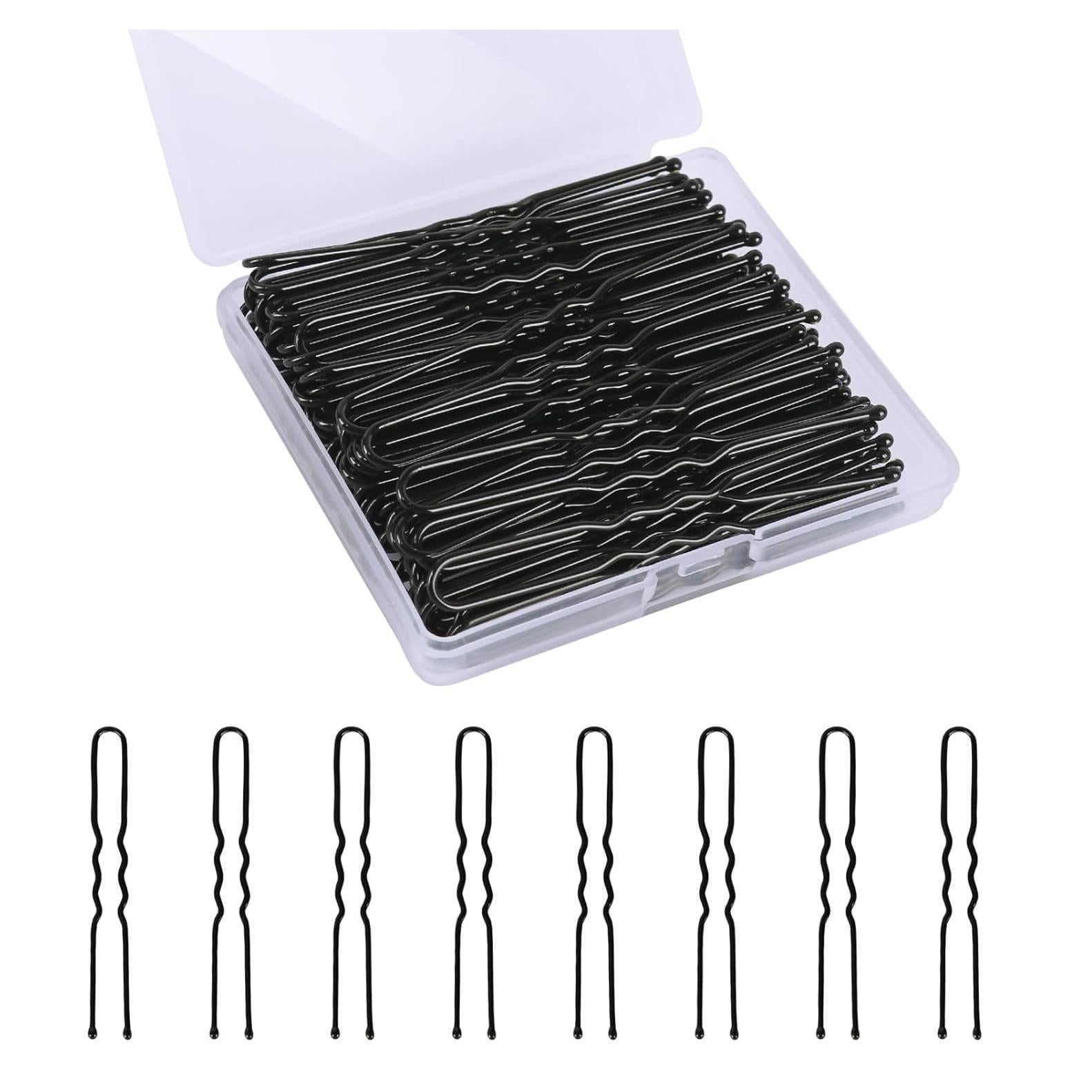 Pasadores de cabello en U DySaLis 100PCS 6.1cm Negro