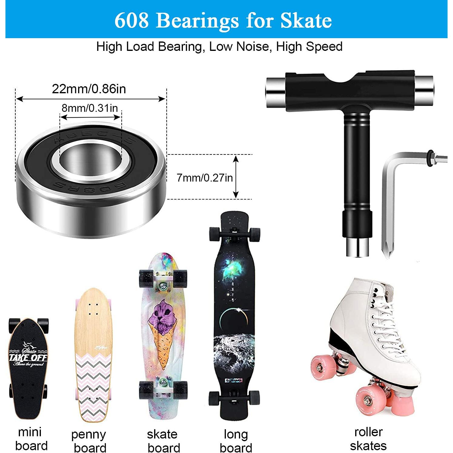 Kit de Herramientas para Skate FYANER con 10 Piezas y Rodamientos