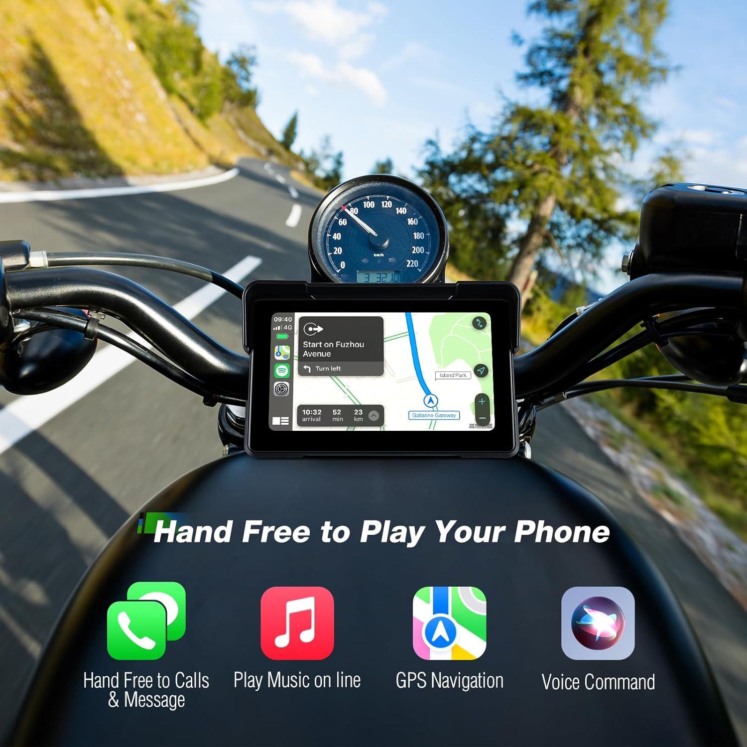 Pantalla CarPlay 7" GTRUI M570 Táctil Impermeable Bluetooth